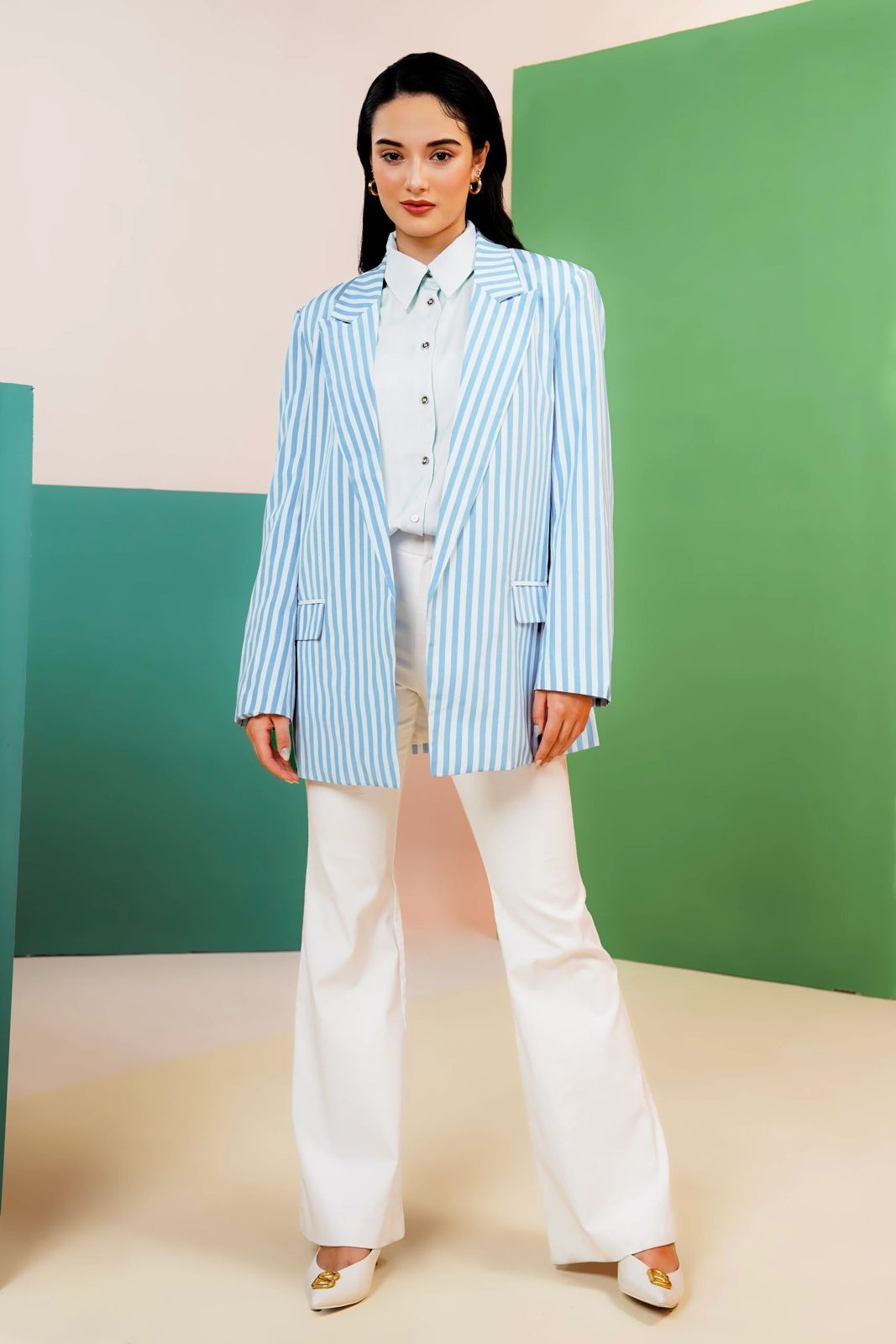 ELEON STRIPED BLAZER - BENANG JARUM