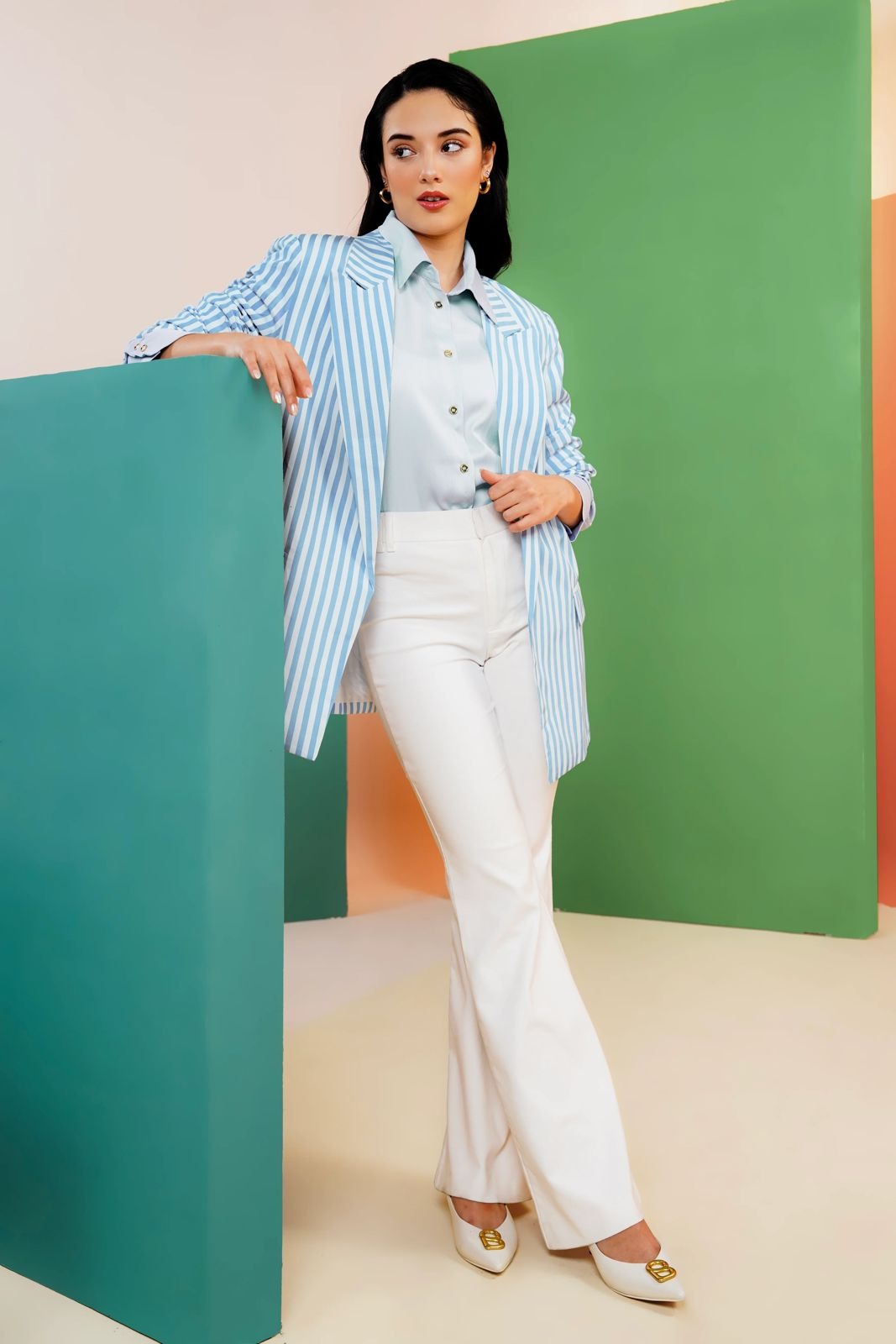 ELEON STRIPED BLAZER - BENANG JARUM