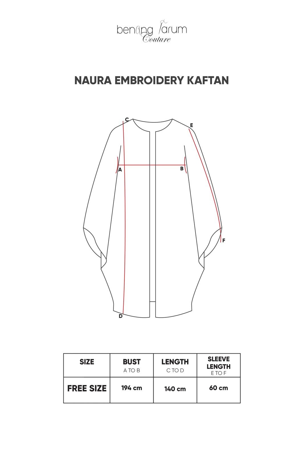NAURA EMBROIDERY KAFTAN - BENANG JARUM