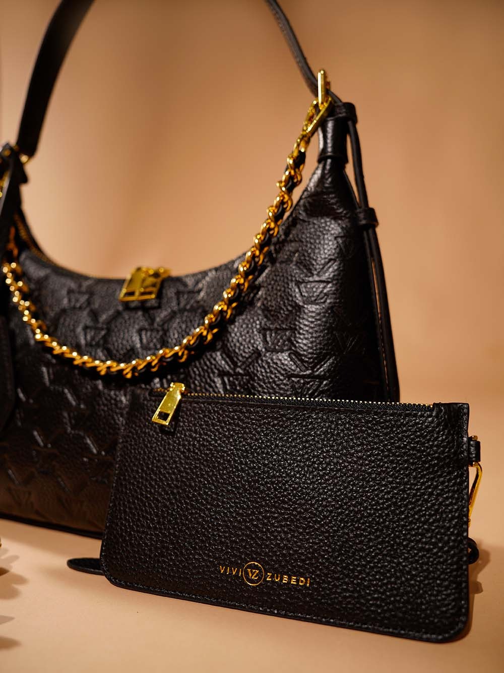 SHOULDER BAG MONOGRAM EMBOSSED - VIVI ZUBEDI