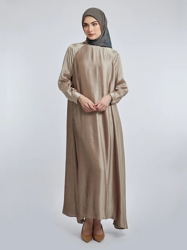 DENA PLEATED DRESS PLAIN - KAMI