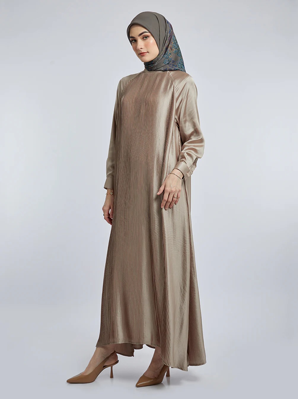 DENA PLEATED DRESS PLAIN - KAMI