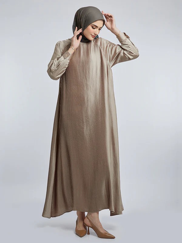 DENA PLEATED DRESS PLAIN - KAMI