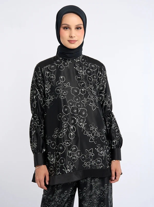 KALUNA GATHERED SLEEVE TOP - KAMI