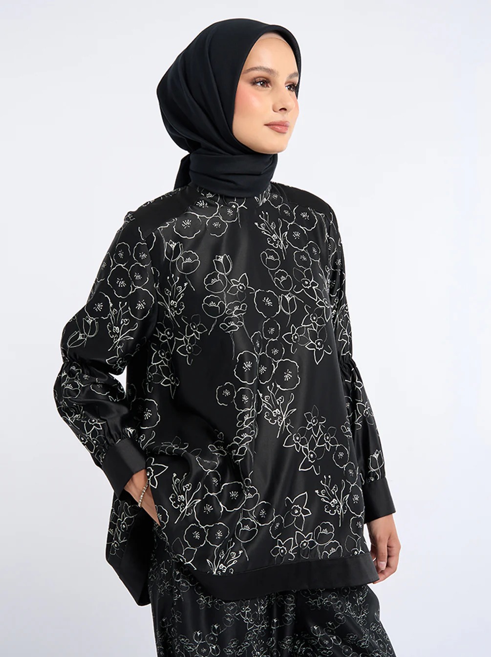 KALUNA GATHERED SLEEVE TOP - KAMI