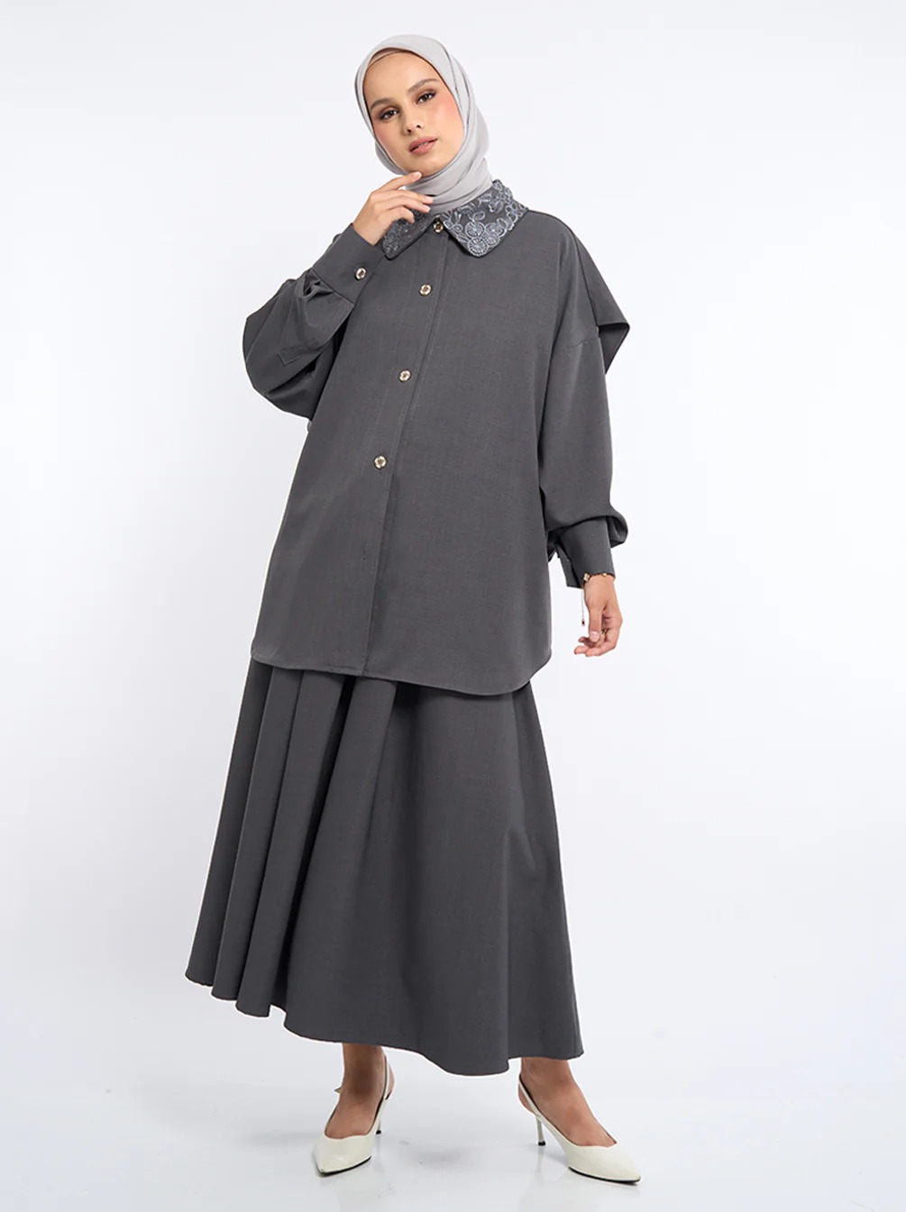 JENAR EMBROIDERY COLLAR SHIRT - KAMI