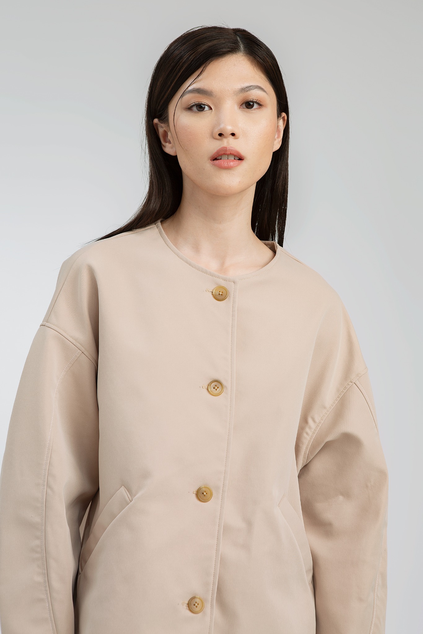 CATERIN BEIGE ROUND JACKET - NAGITA SLAVINA X IKYK