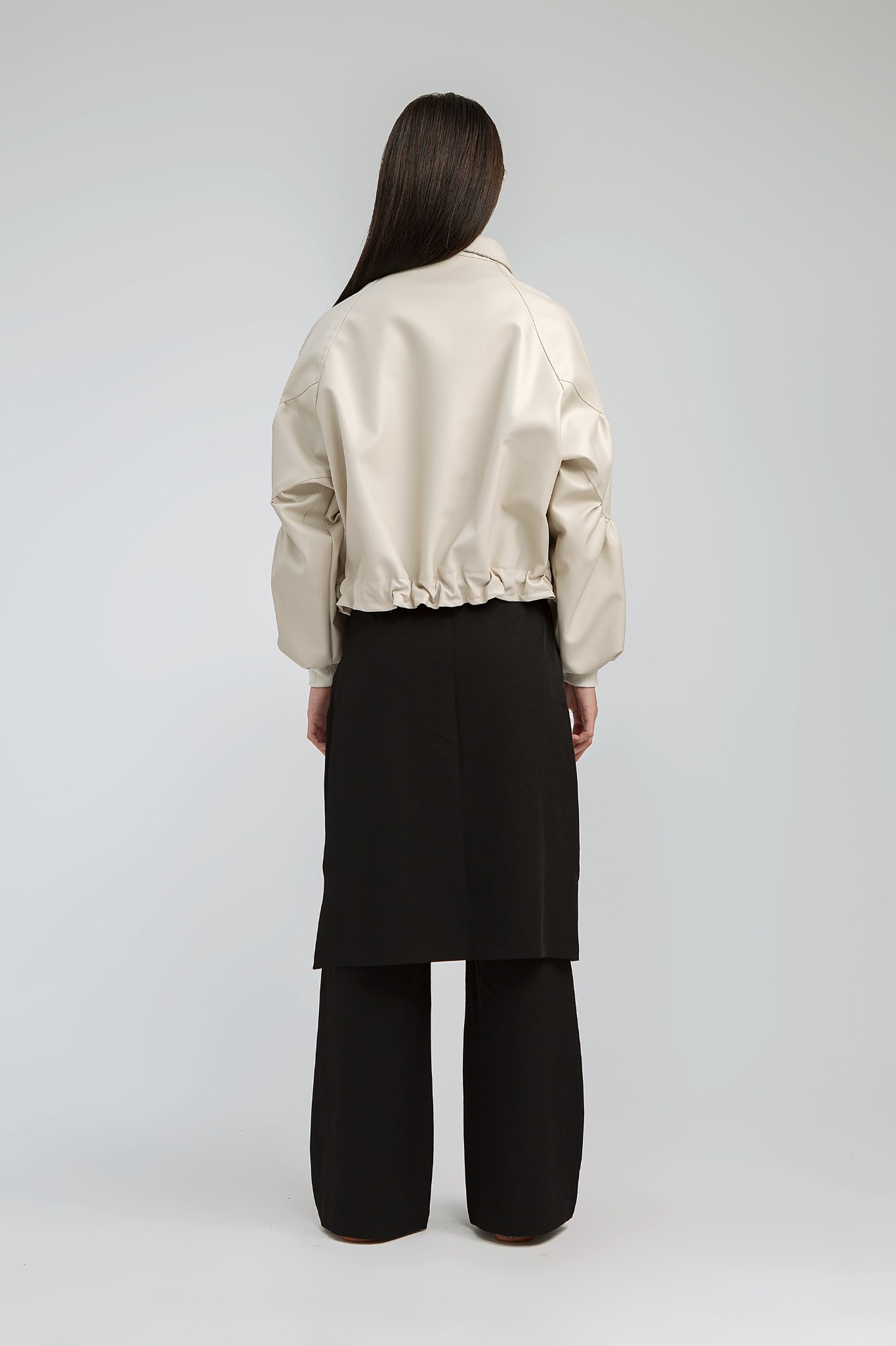 MARILLA BEIGE FAUX LEATHER JACKET - NAGITA SLAVINA X IKYK