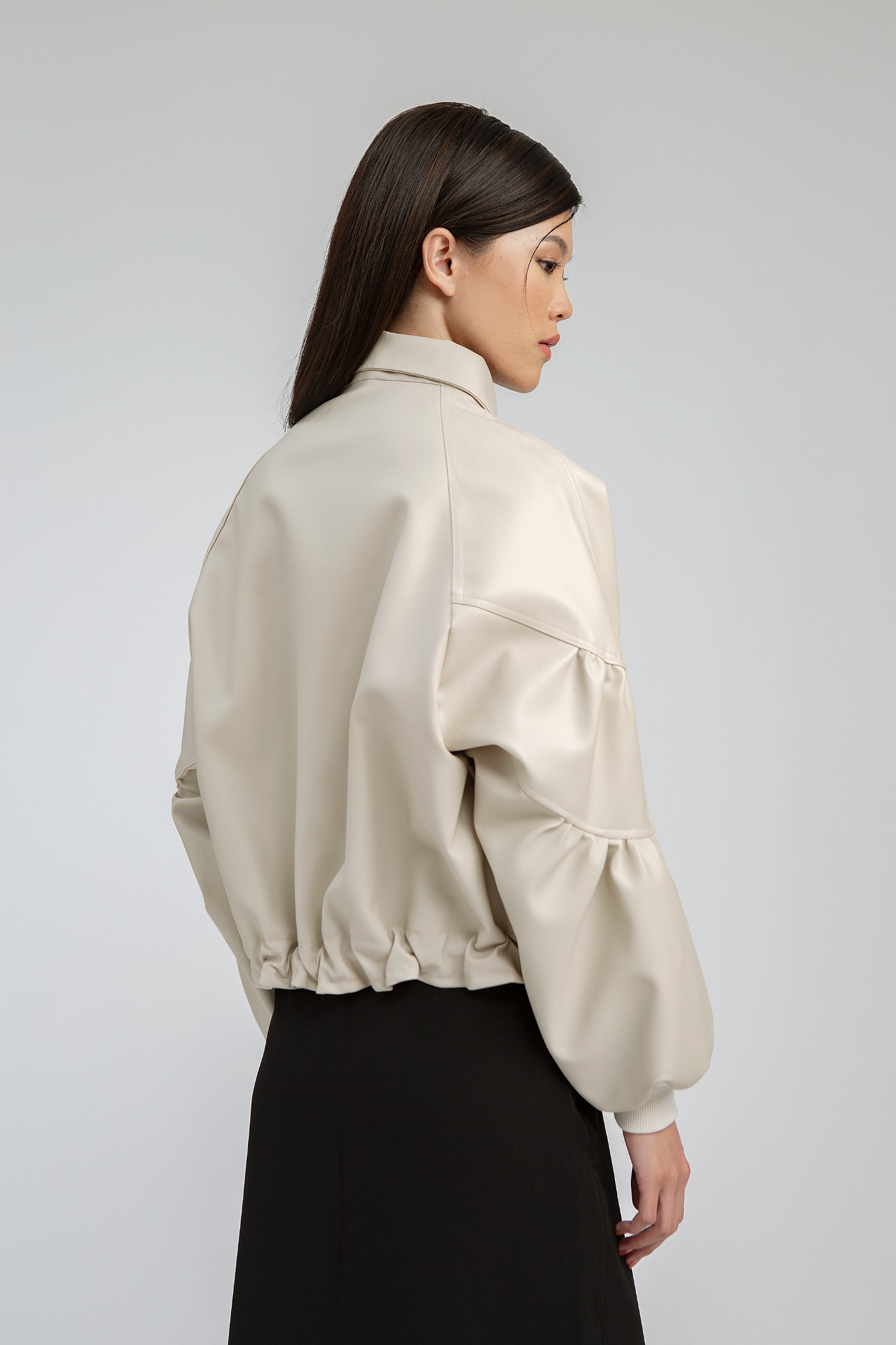 MARILLA BEIGE FAUX LEATHER JACKET - NAGITA SLAVINA X IKYK