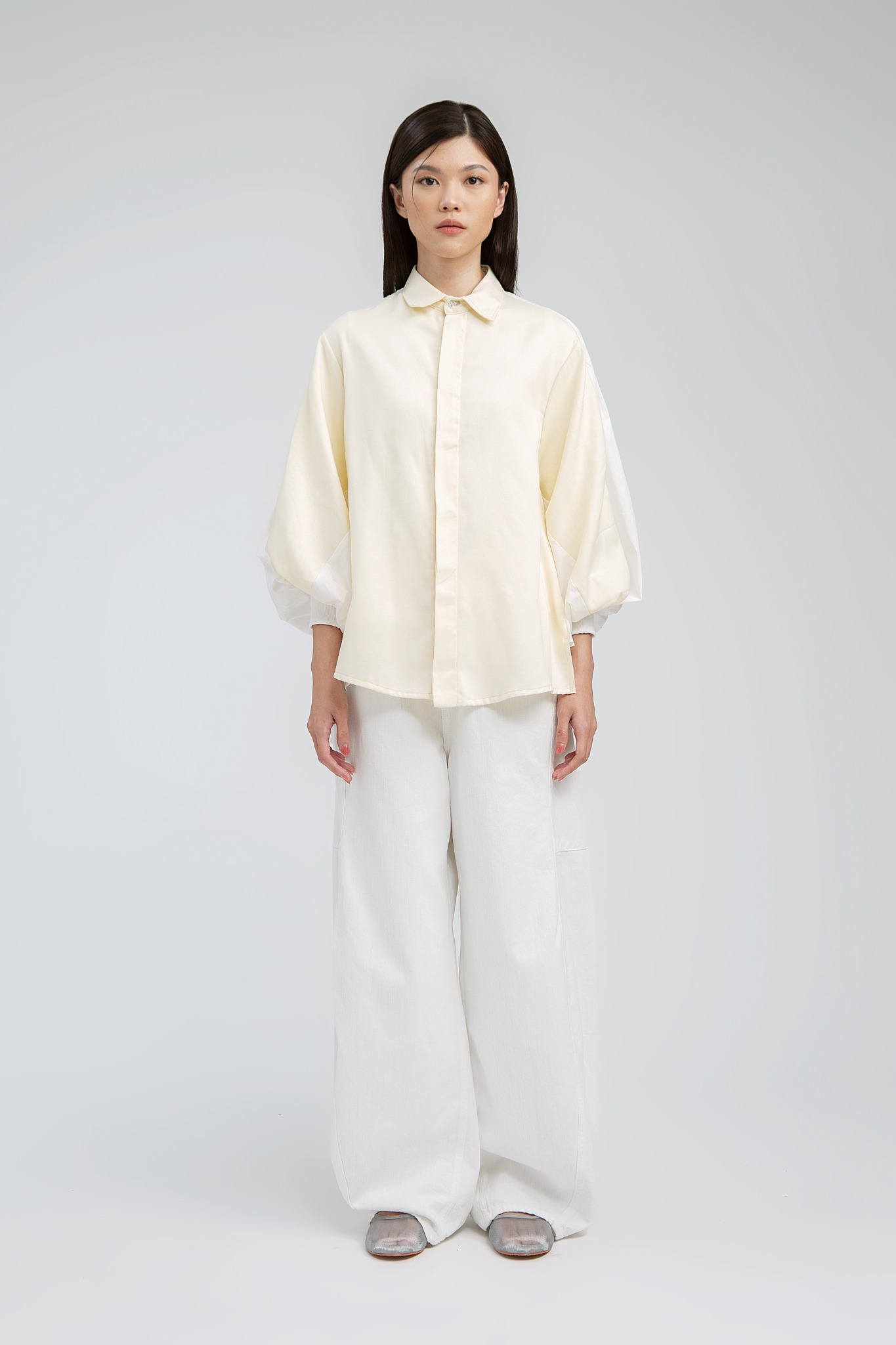 AMAPOLA LIGHT YELLOW PLEATS SHIRT - NAGITA SLAVINA X IKYK