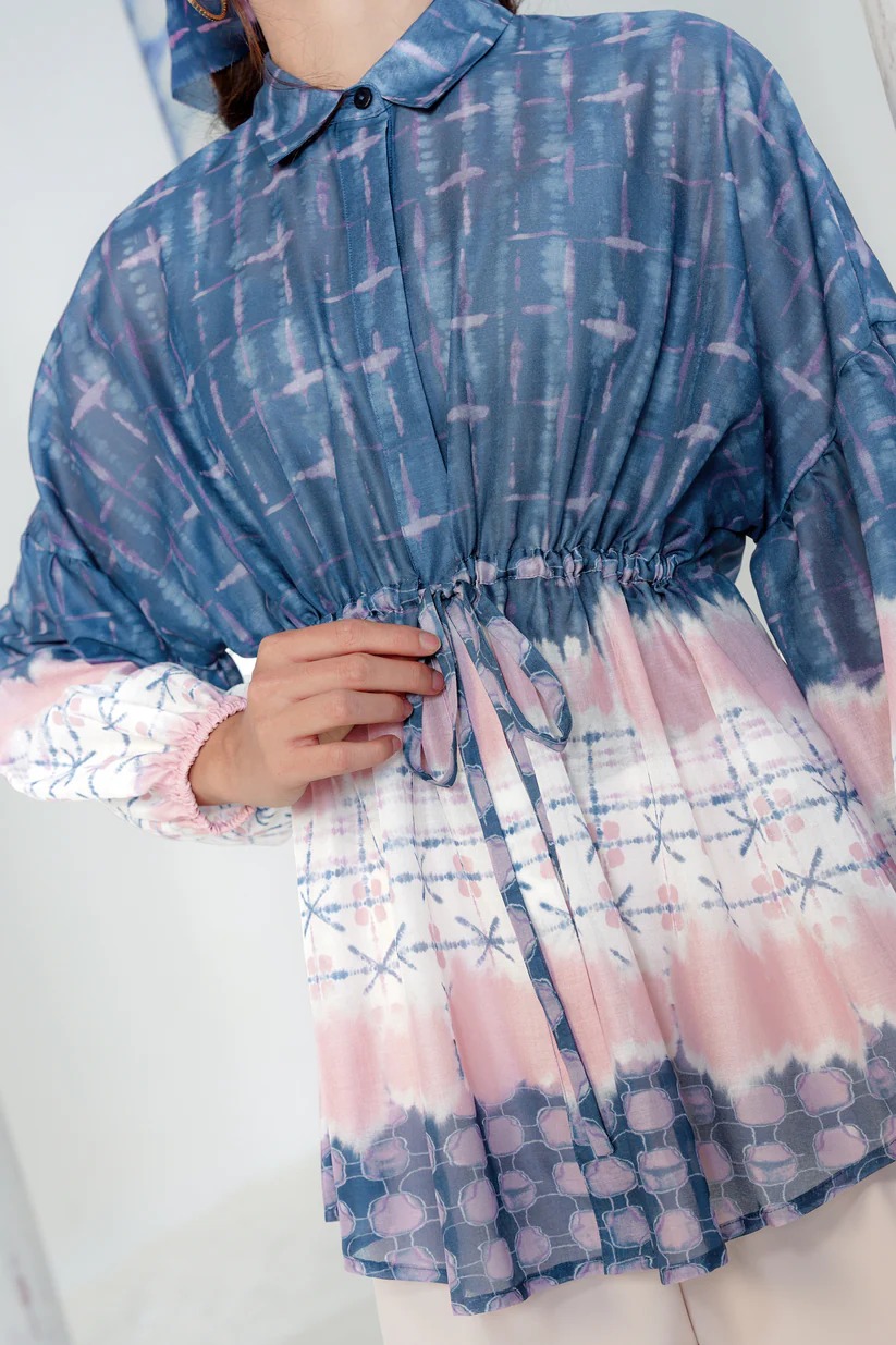 TIE DYE DELIGHT DRAWSTRING SHIRT - BENANG JARUM