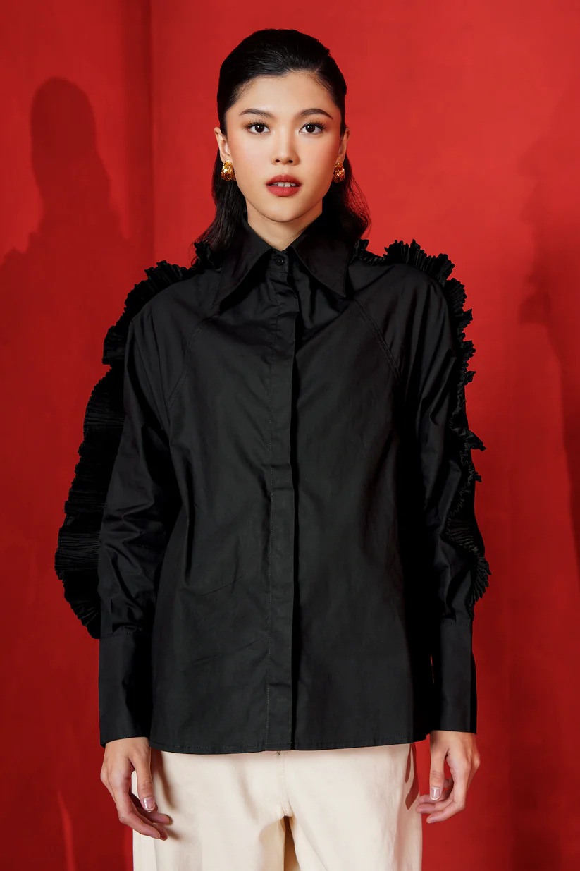 MONICA PLEATED SHIRT - BENANG JARUM
