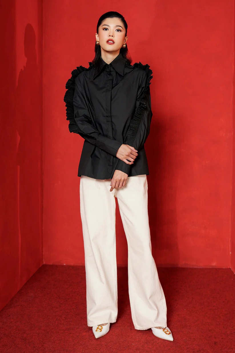 MONICA PLEATED SHIRT - BENANG JARUM