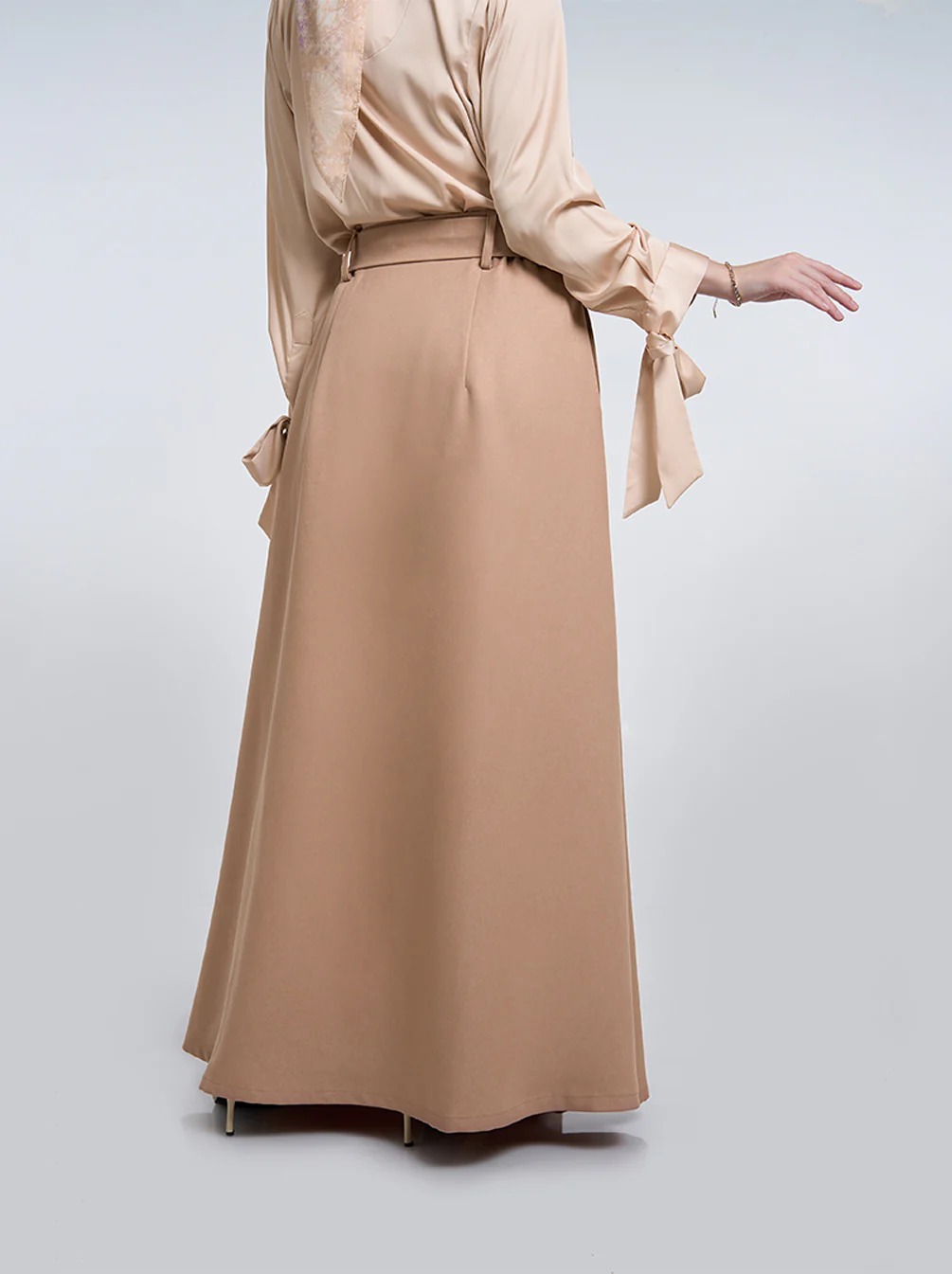 RAJINI BOX PLEATED SKIRT PLAIN - KAMI