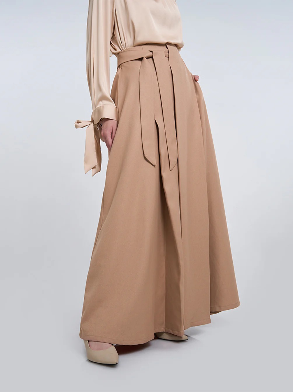 RAJINI BOX PLEATED SKIRT PLAIN - KAMI