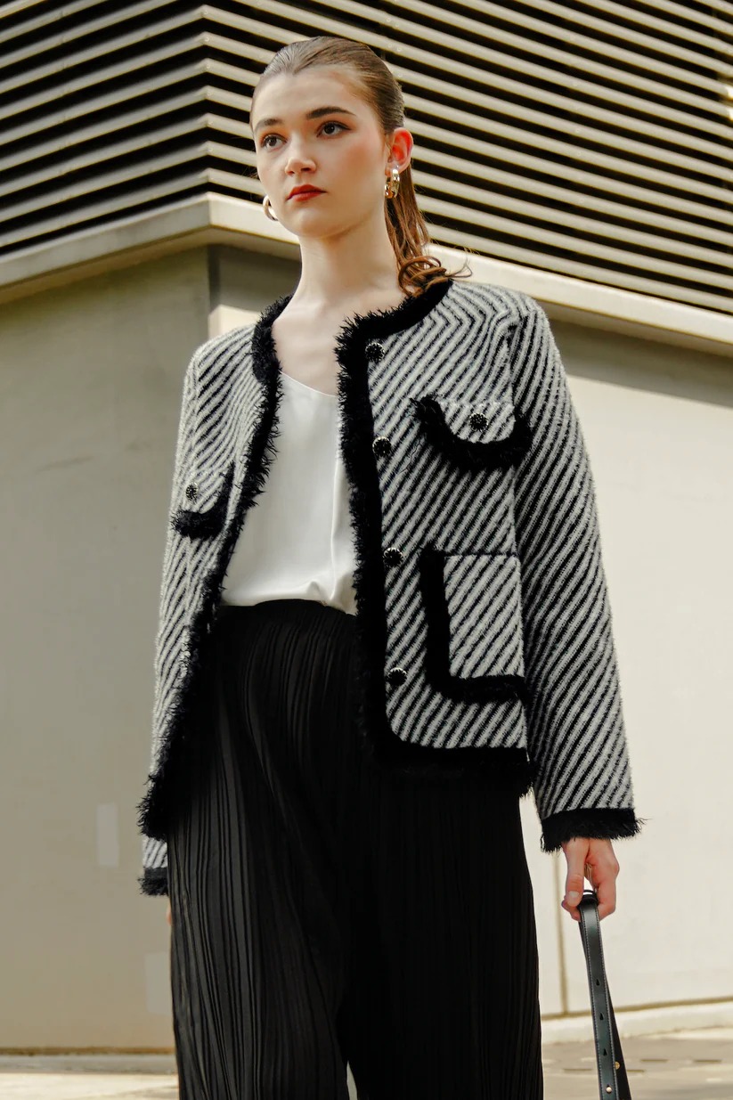 MALIA STRIPED JACKET - BENANG JARUM
