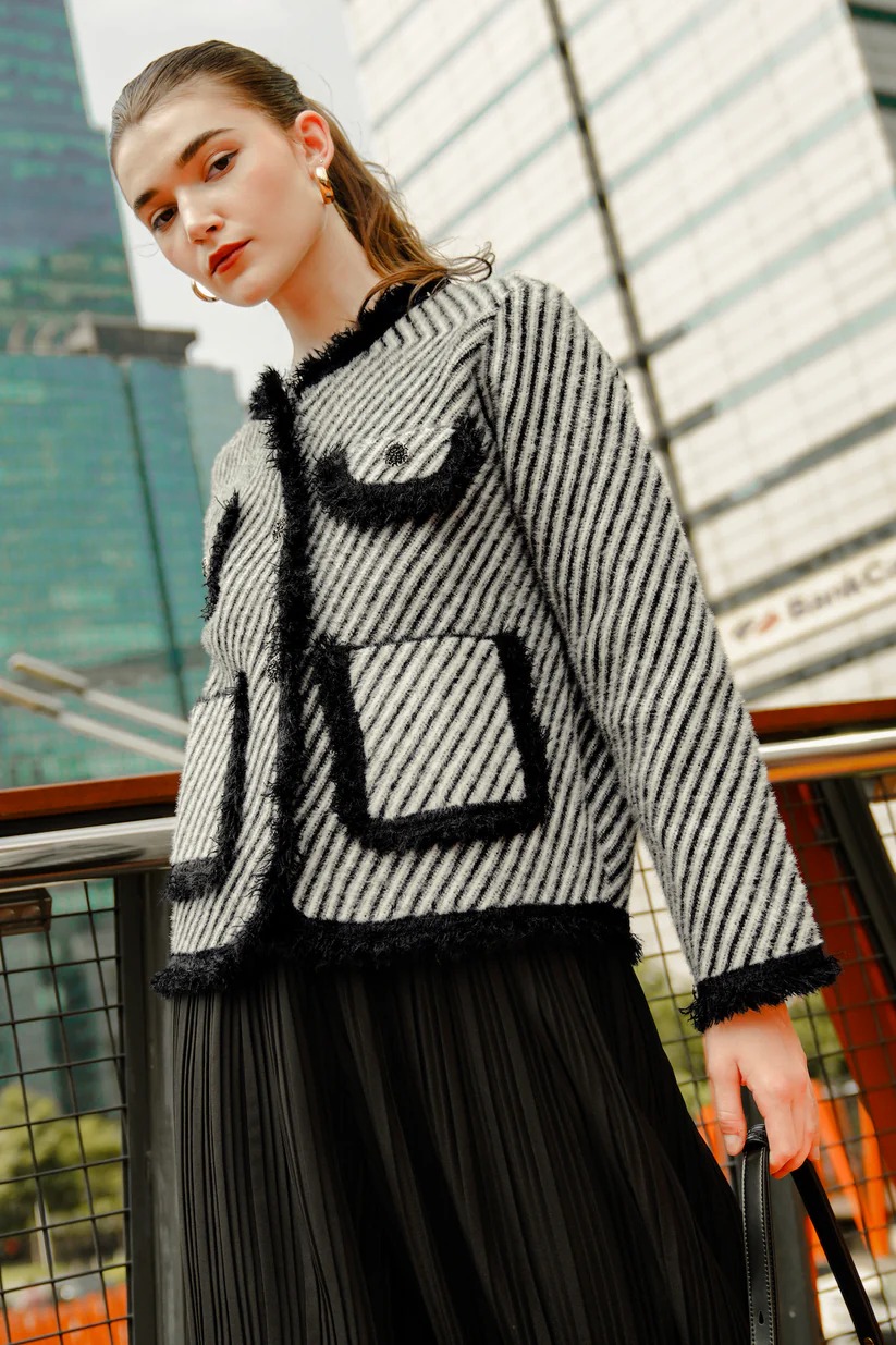 MALIA STRIPED JACKET - BENANG JARUM