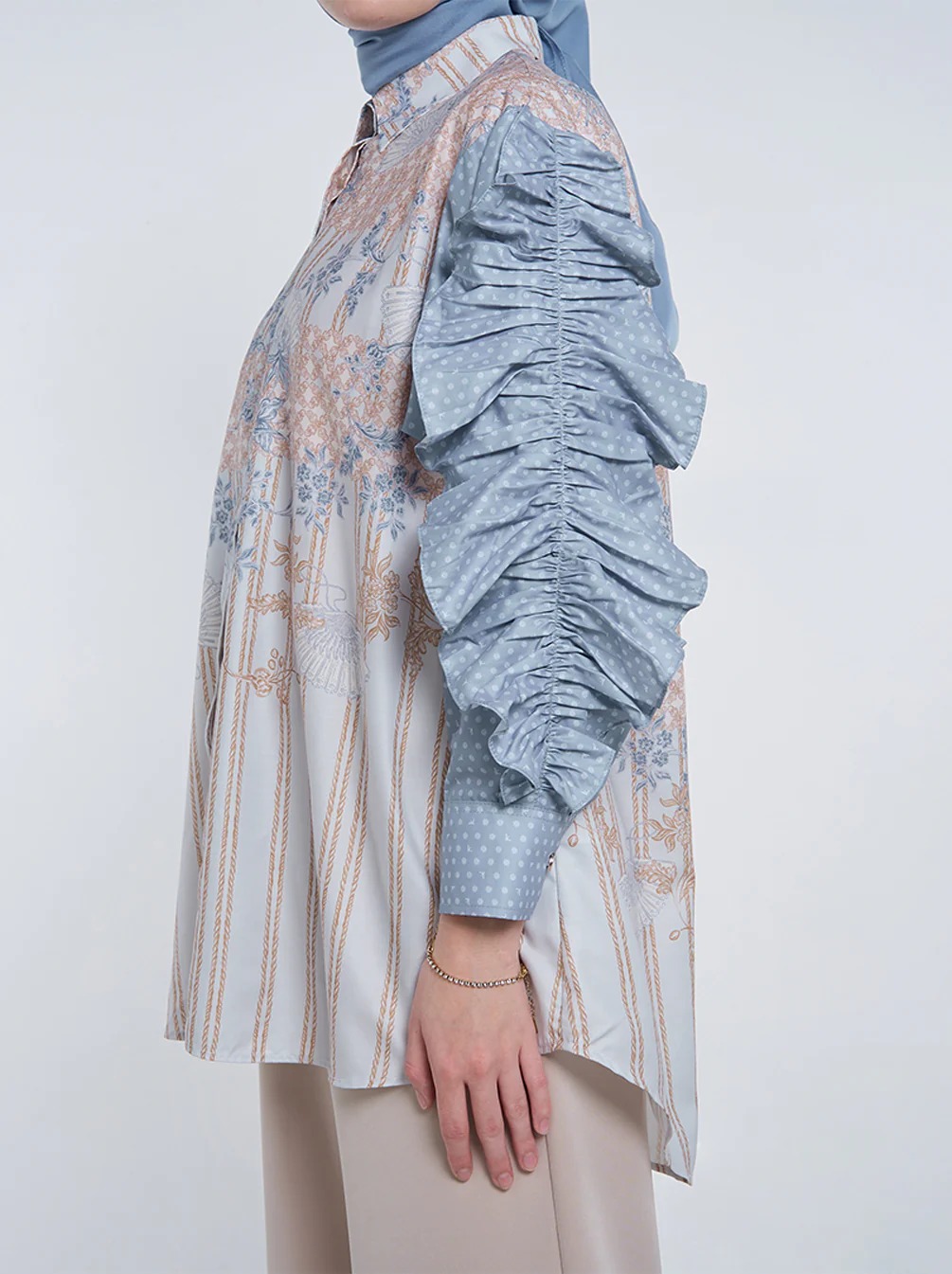 DITYA GATHERED SLEEVE TOP - KAMI
