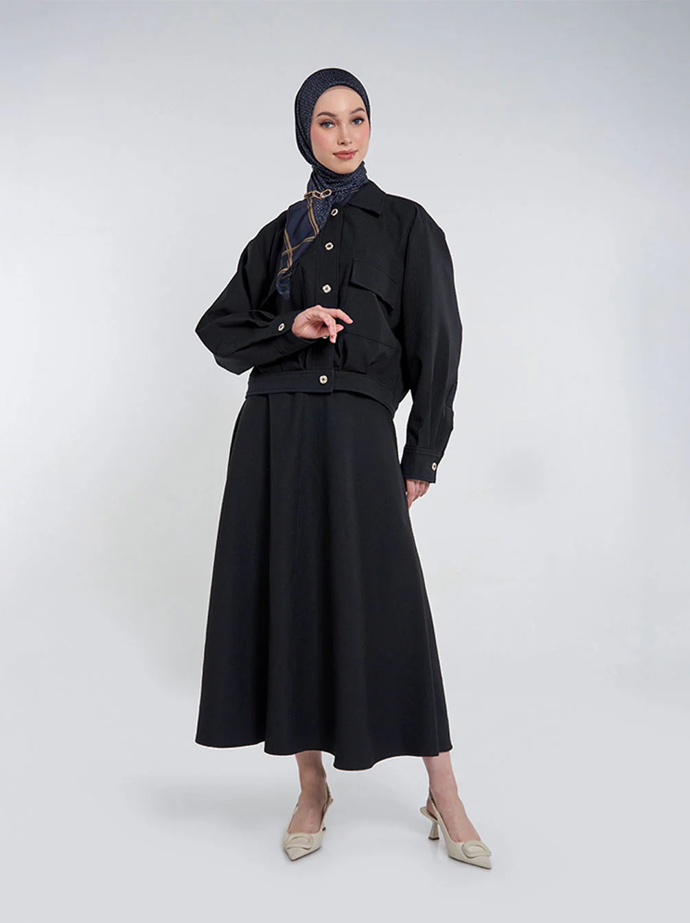 ELEA A-LINE SKIRT BLACK - KAMI