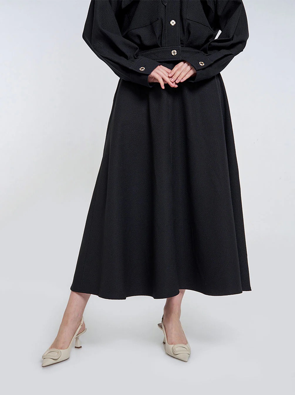 ELEA A-LINE SKIRT BLACK - KAMI
