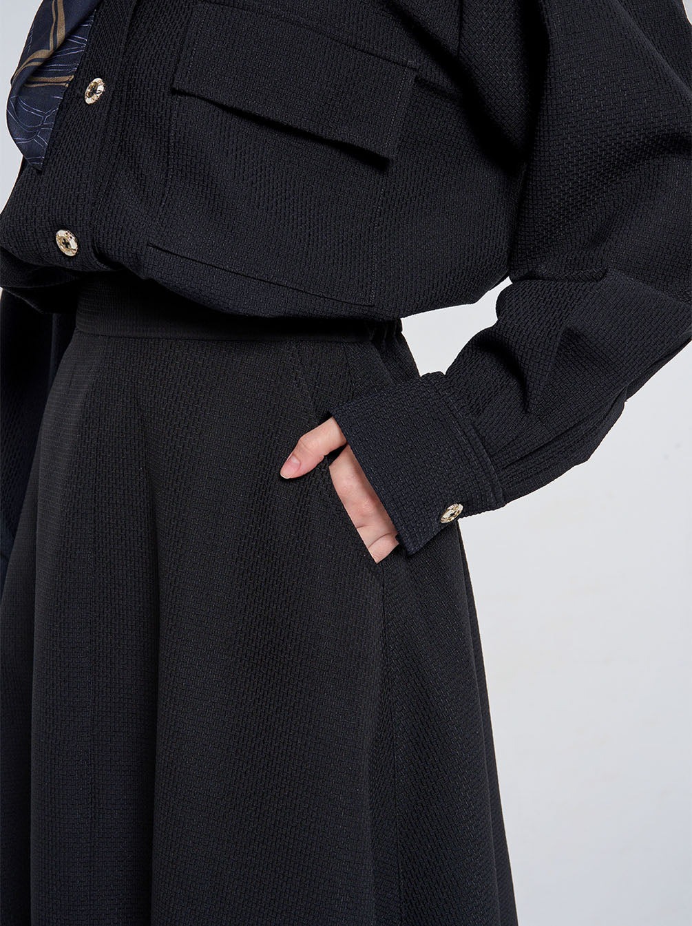 ELEA A-LINE SKIRT BLACK - KAMI