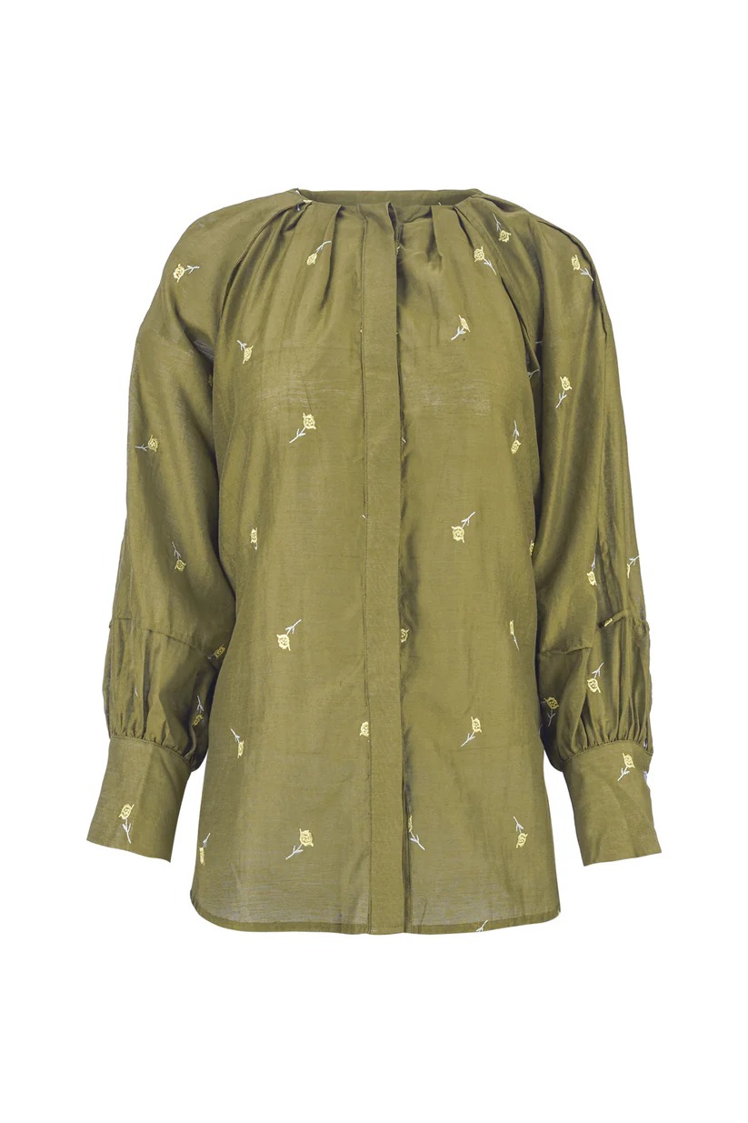 SANA RAGLAN TOP DARK OLIVE - BENANG JARUM