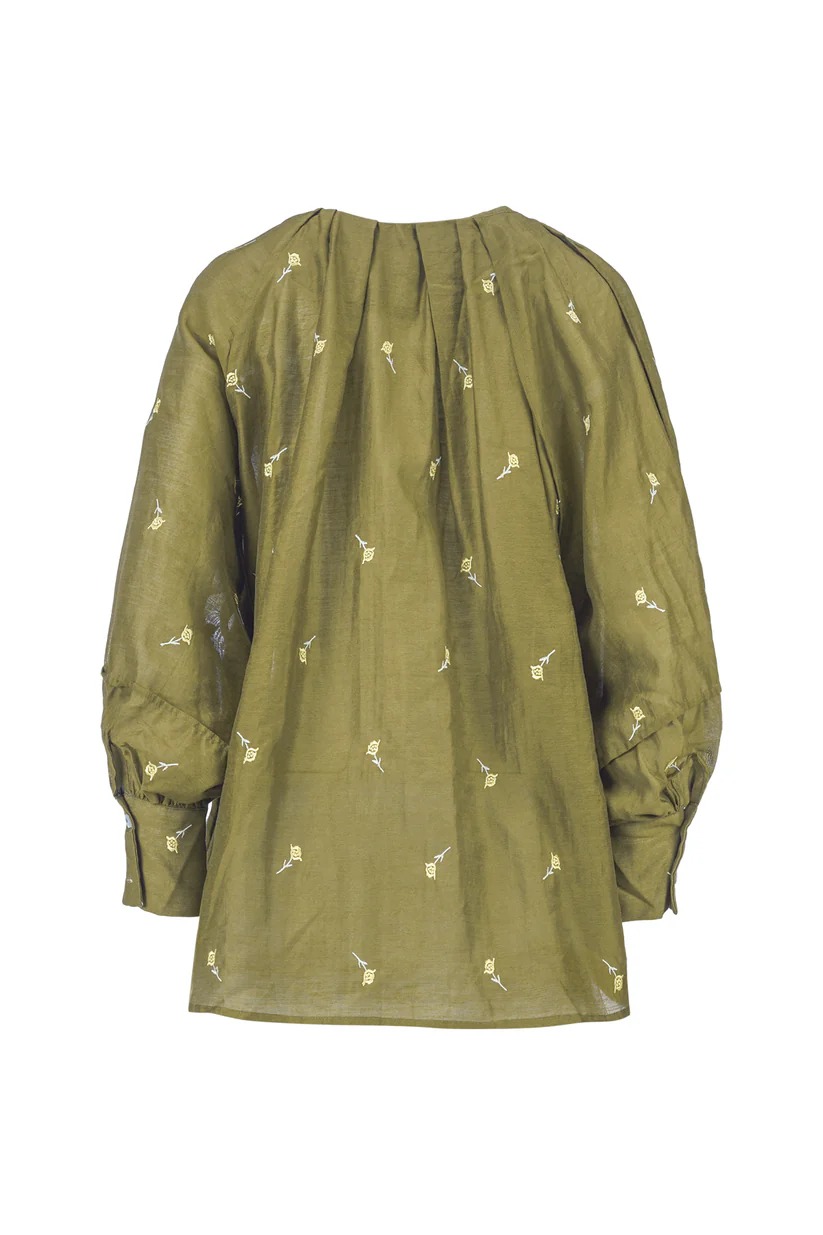SANA RAGLAN TOP DARK OLIVE - BENANG JARUM