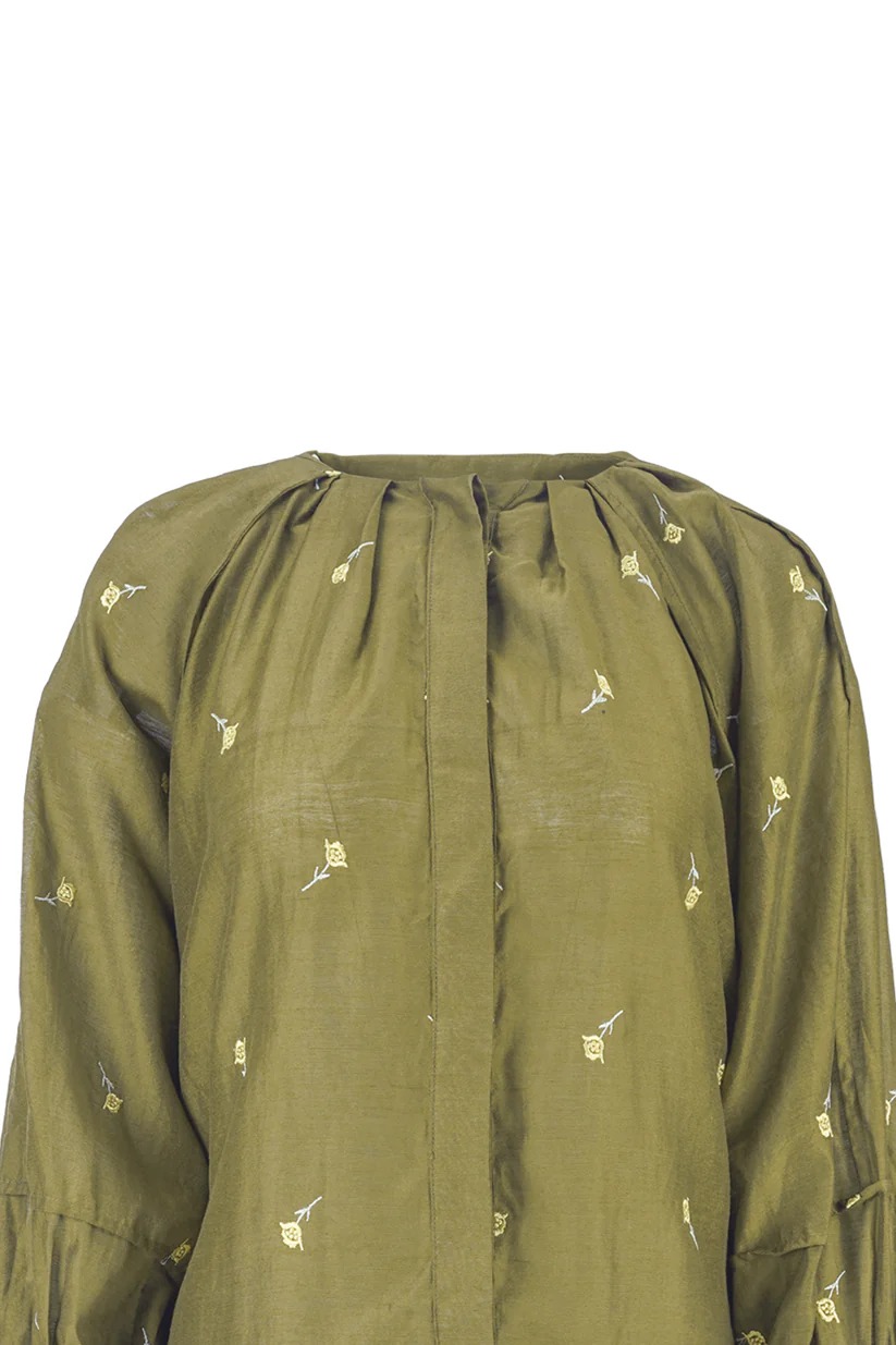 SANA RAGLAN TOP DARK OLIVE - BENANG JARUM