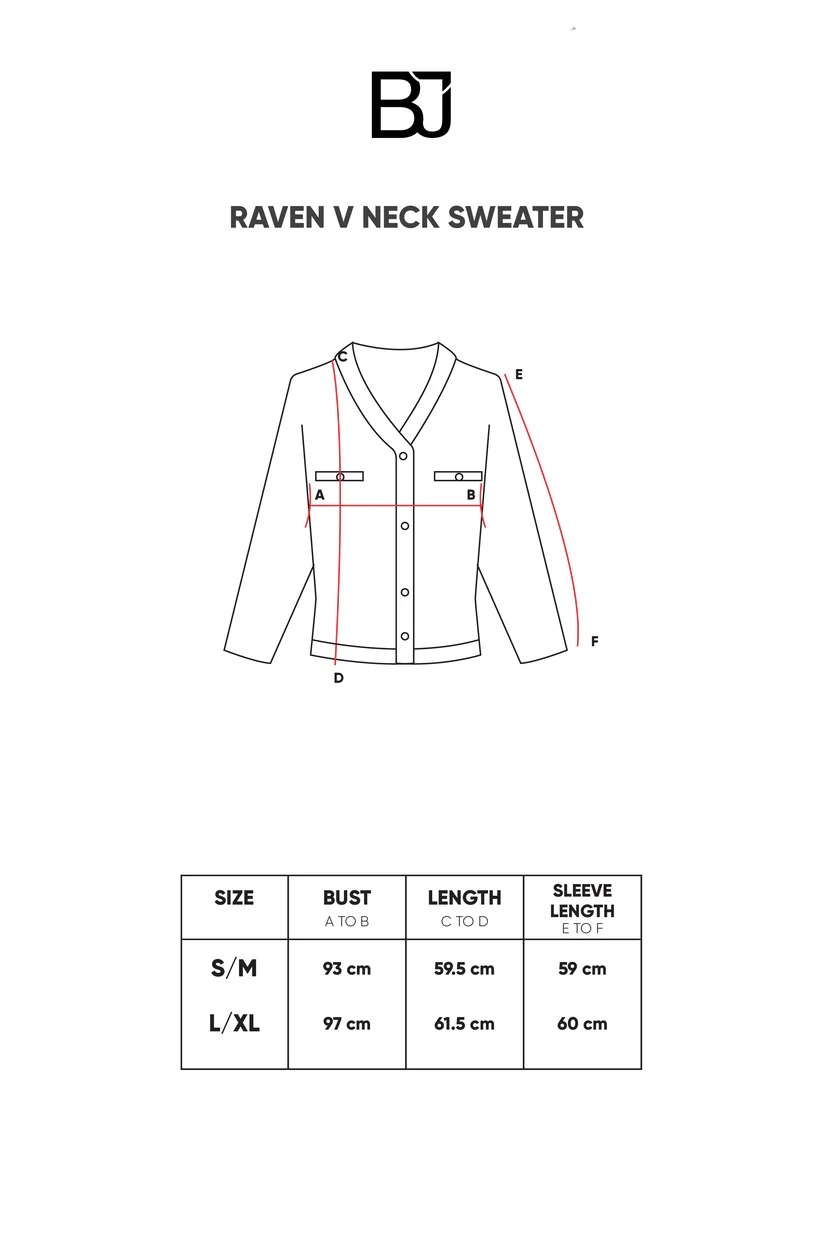 RAVEN V NECK SWEATER - BENANG JARUM