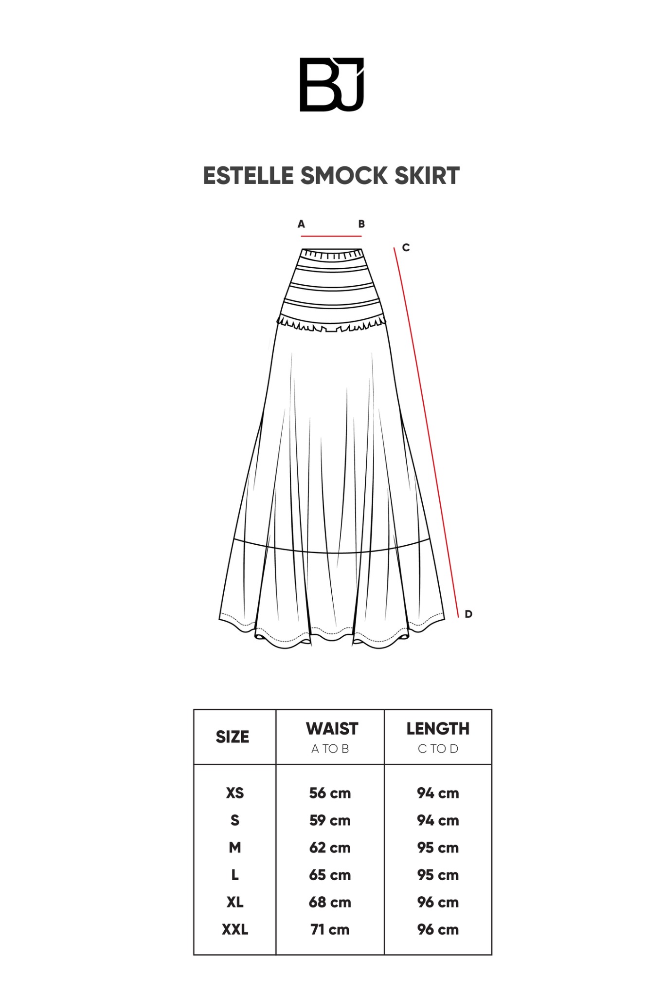 ESTELLE SMOCK SKIRT NAVY - BENANG JARUM