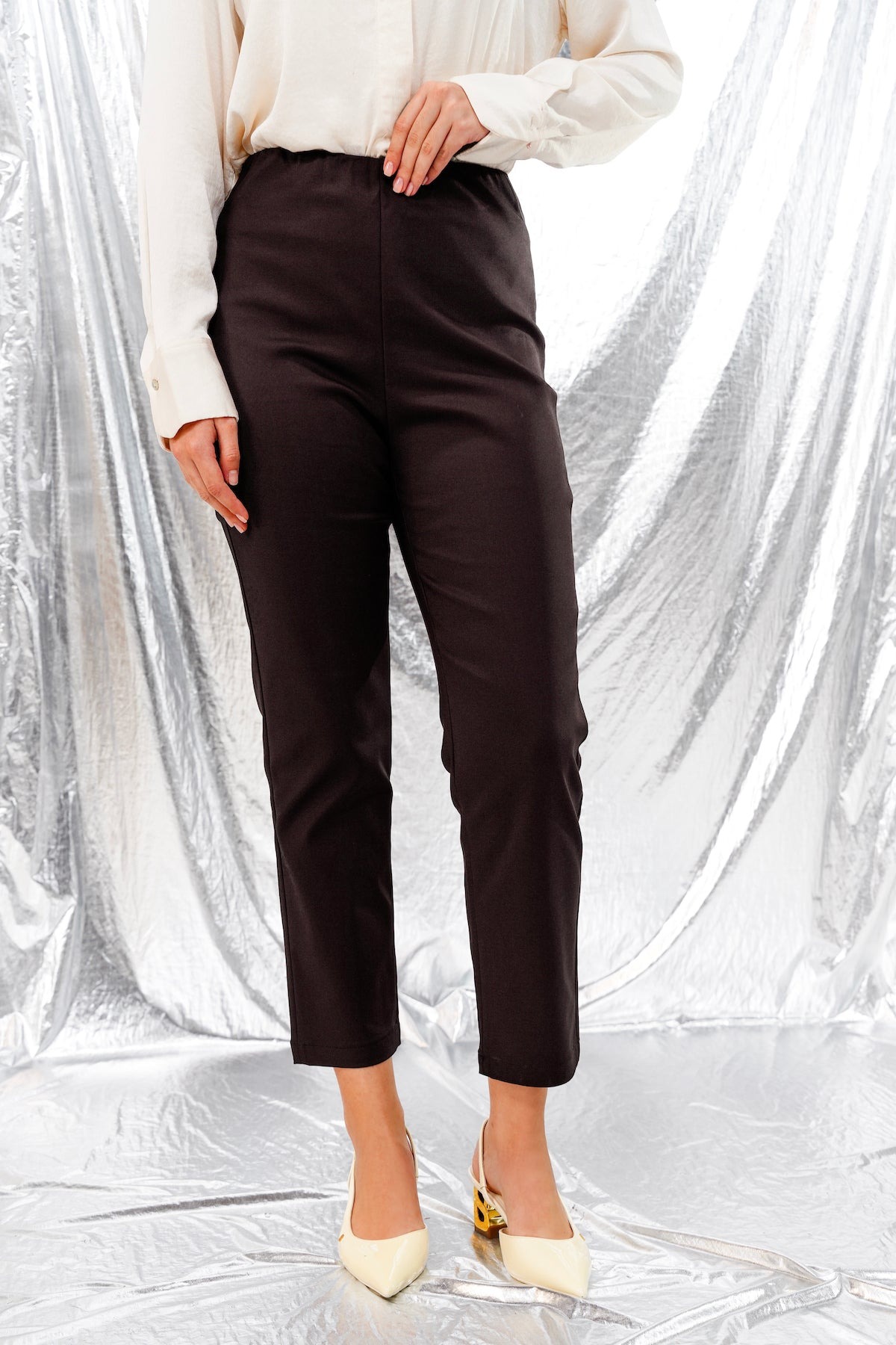 HIGH WAIST ANKLE PANTS - BENANG JARUM
