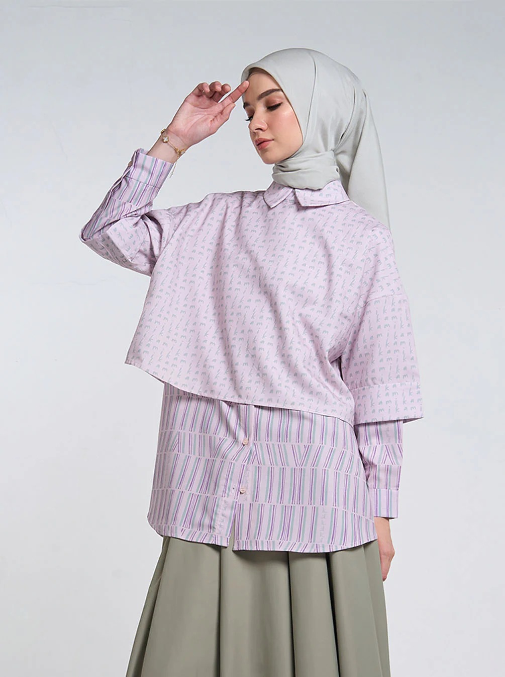 DIANTI LAYERED TOP PALE LILAC -KAMI