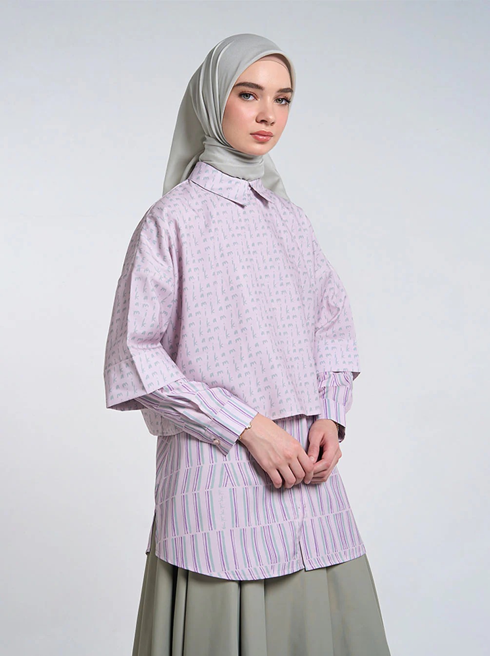 DIANTI LAYERED TOP PALE LILAC -KAMI