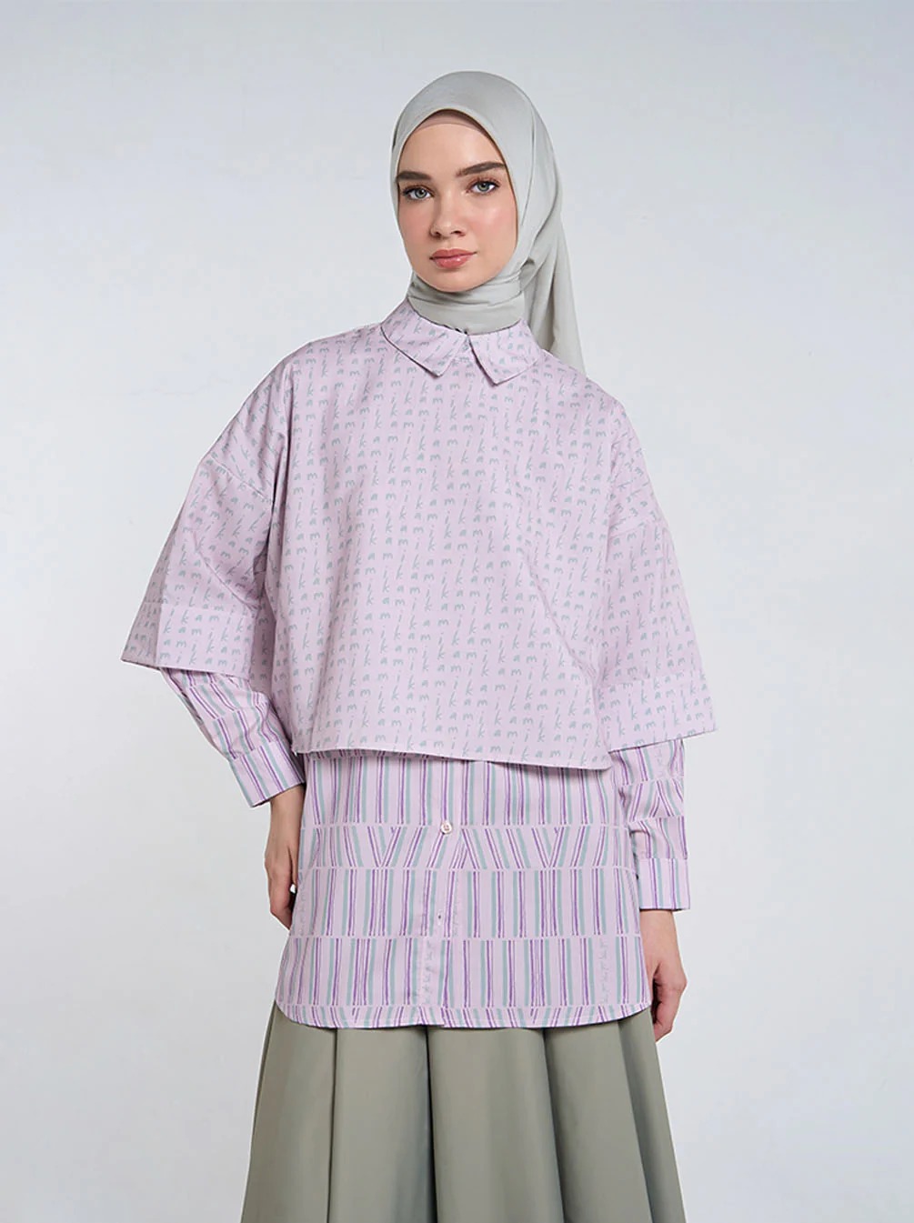 DIANTI LAYERED TOP PALE LILAC -KAMI