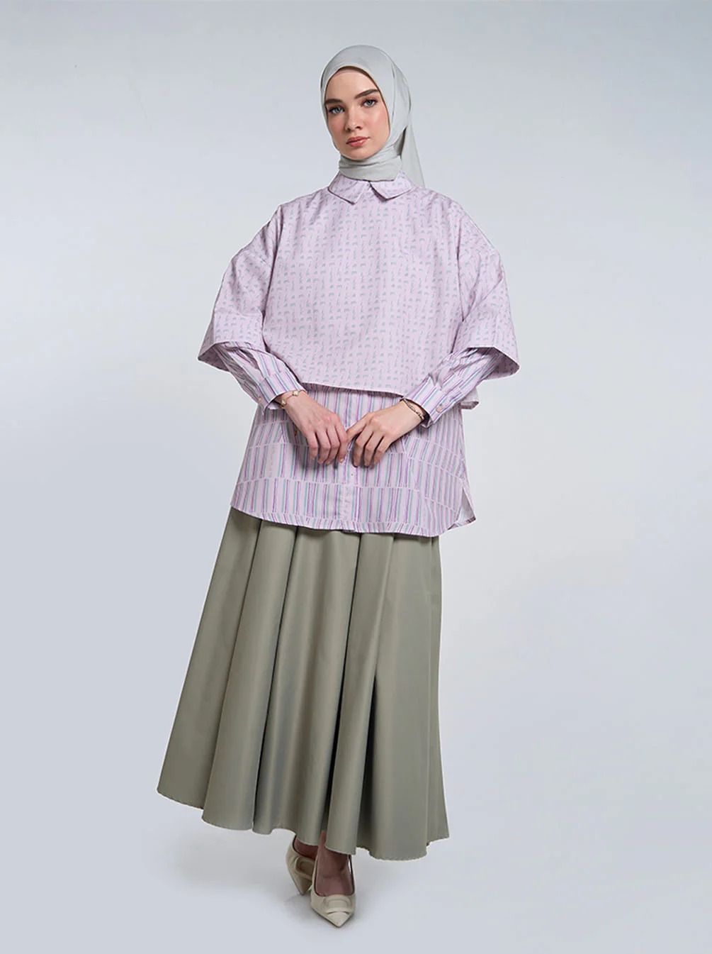 DIANTI LAYERED TOP PALE LILAC -KAMI