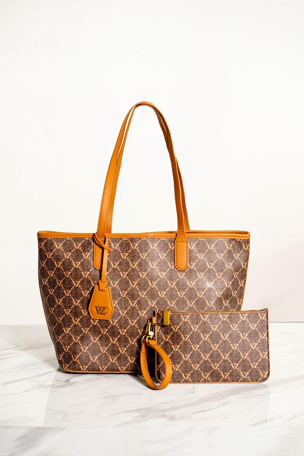 TOTE BAG MONOGRAM PRINTED LEATHER - VIVI ZUBEDI