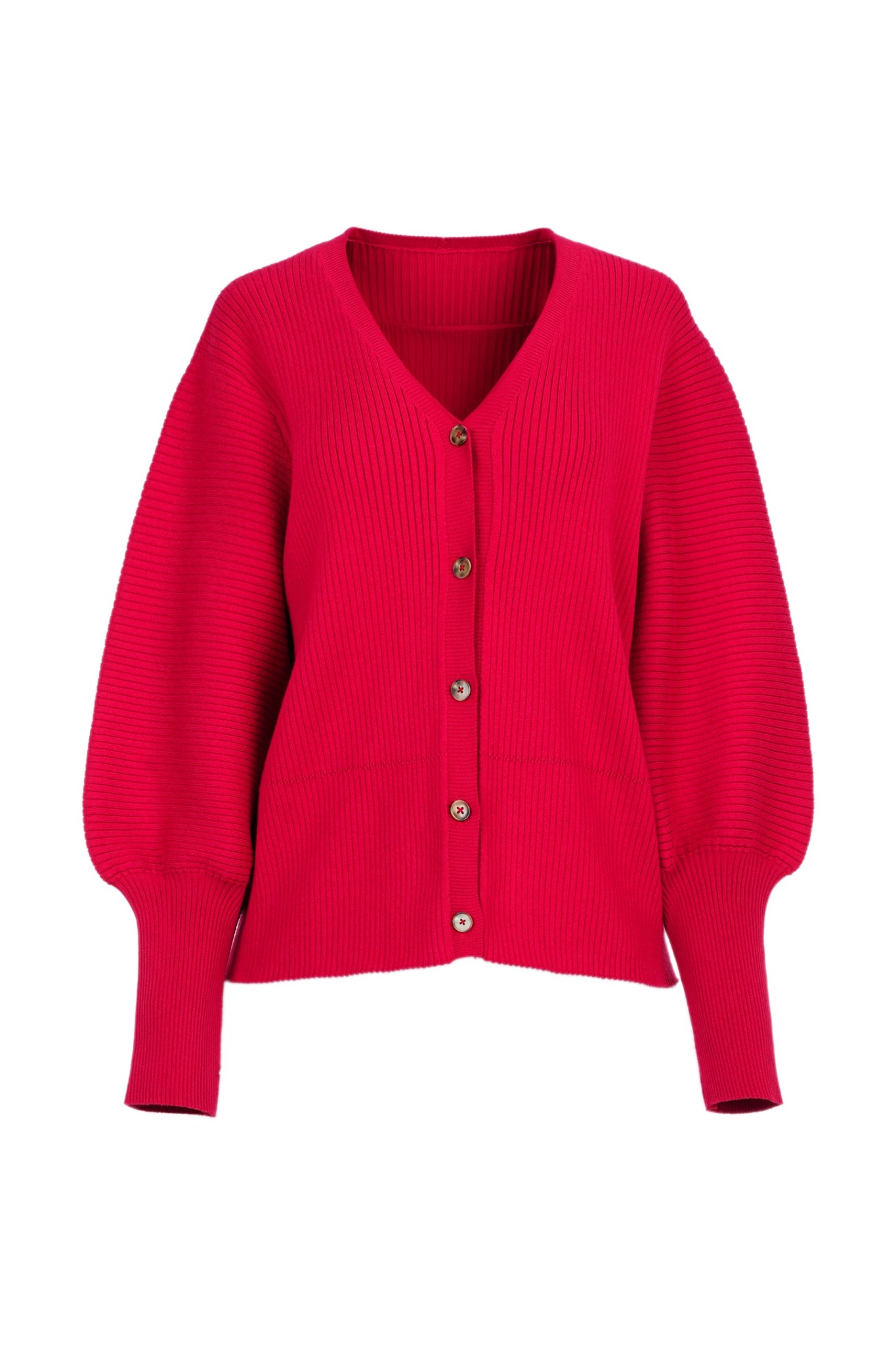 ASHLEA PUFFY CARDIGAN SOUR CHERRY - BENANG JARUM
