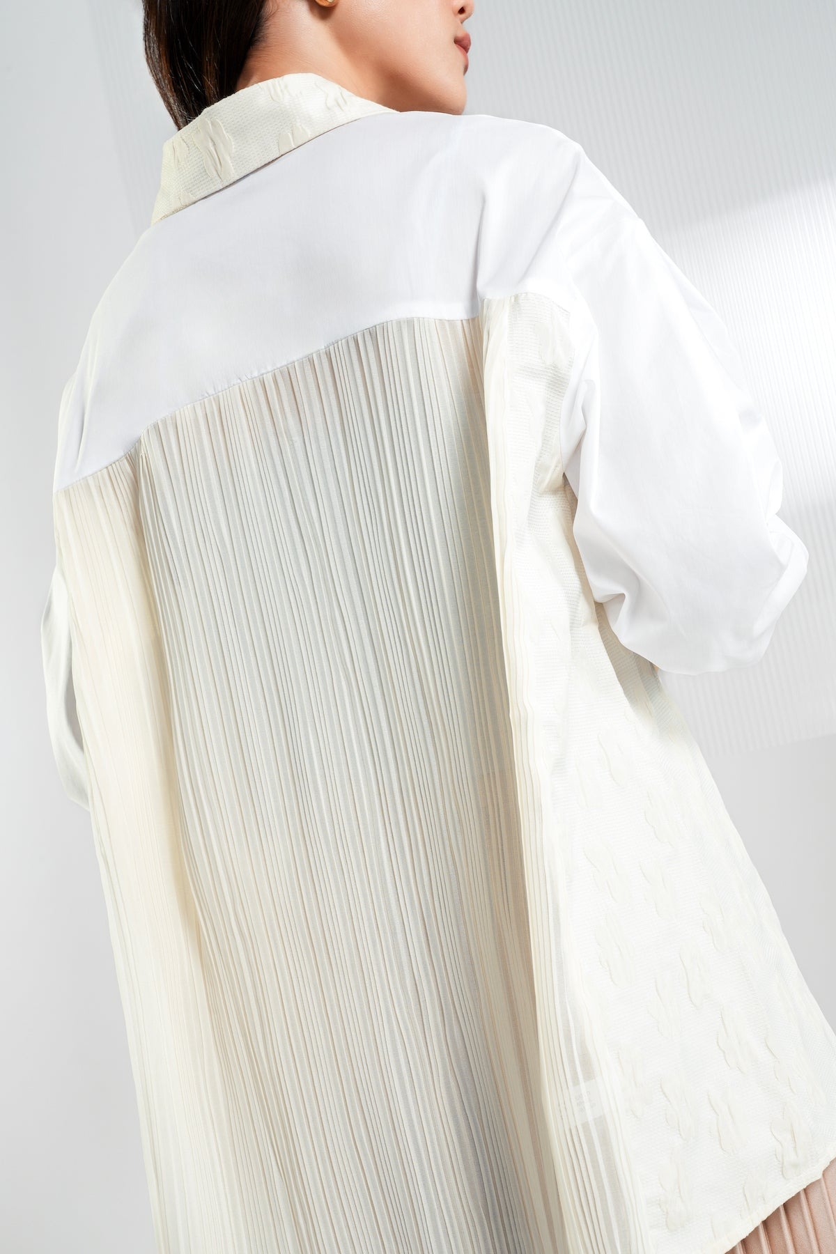 NOVA PLEATED SHIRT WHITE - BENANG JATRUM