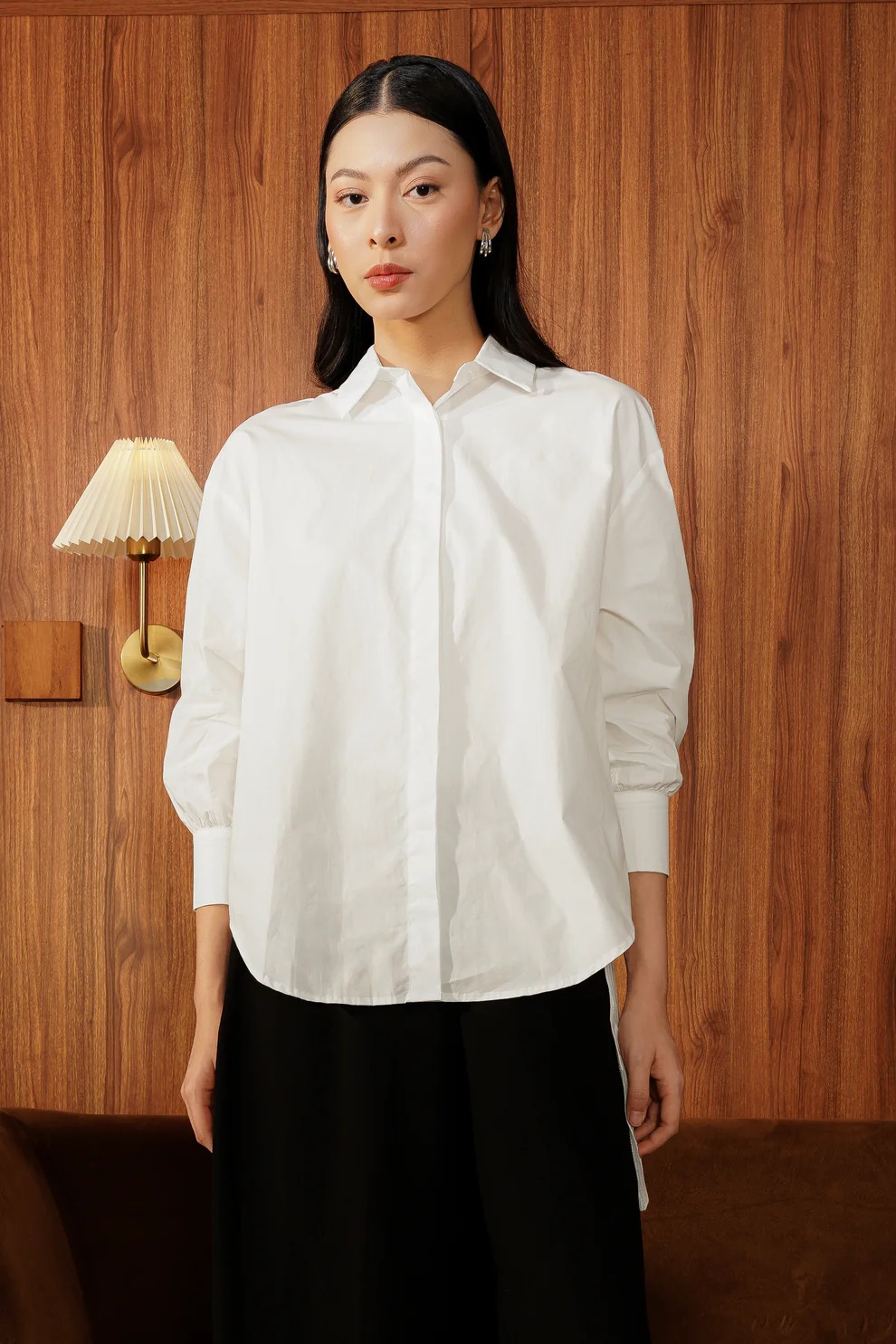 ANDREA LAYER SHIRT WHITE - BENANG JARUM