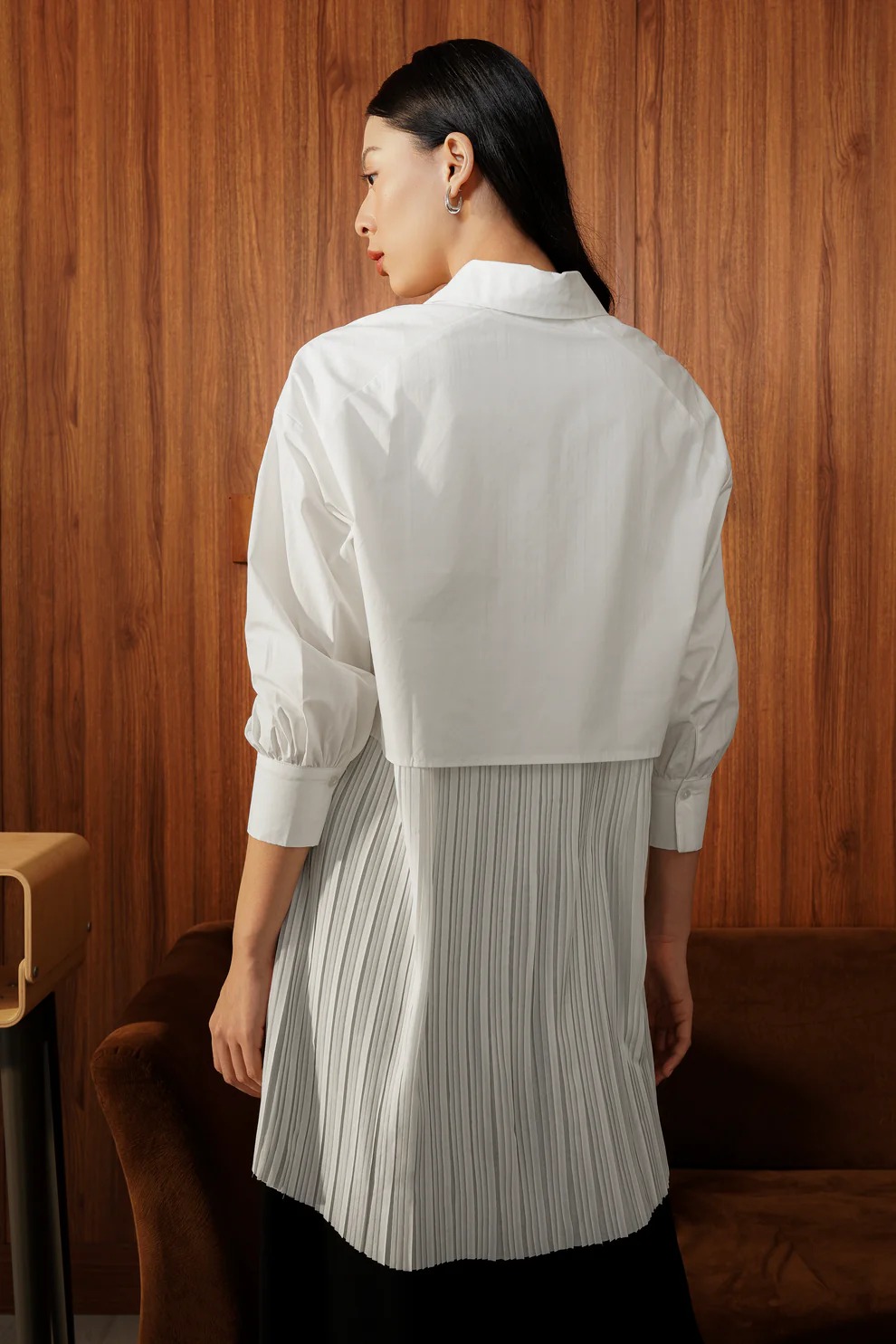 ANDREA LAYER SHIRT WHITE - BENANG JARUM