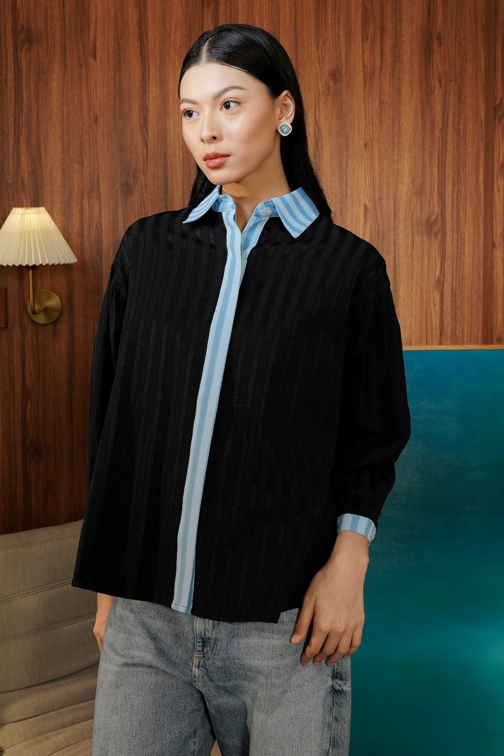 MAEVE STRIPED SHIRT - BENANG JARUM