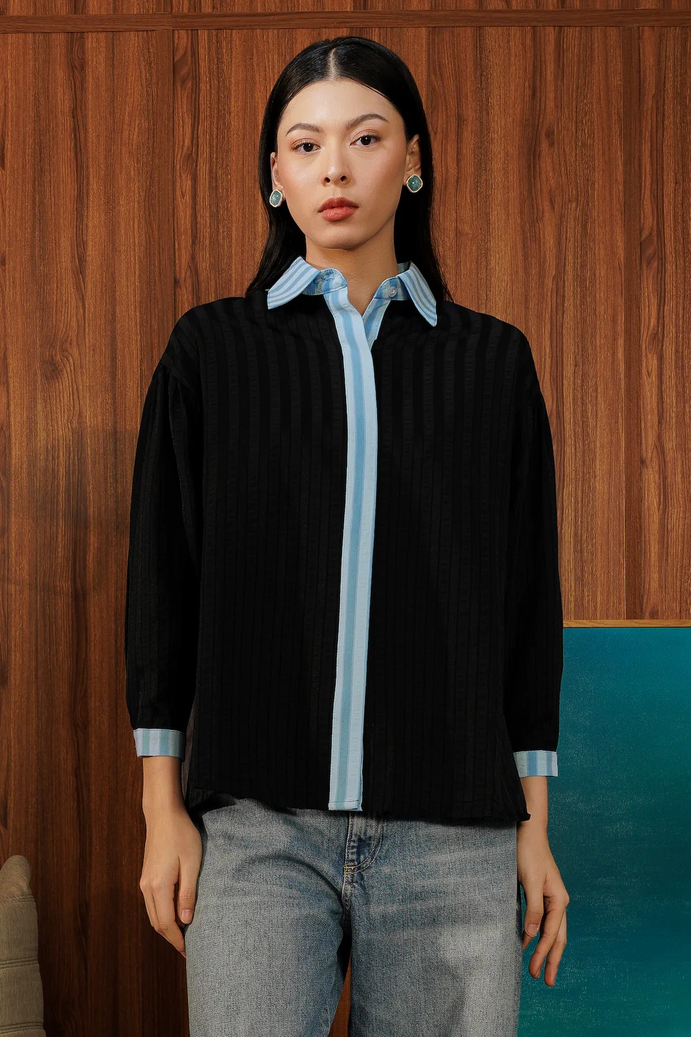 MAEVE STRIPED SHIRT - BENANG JARUM