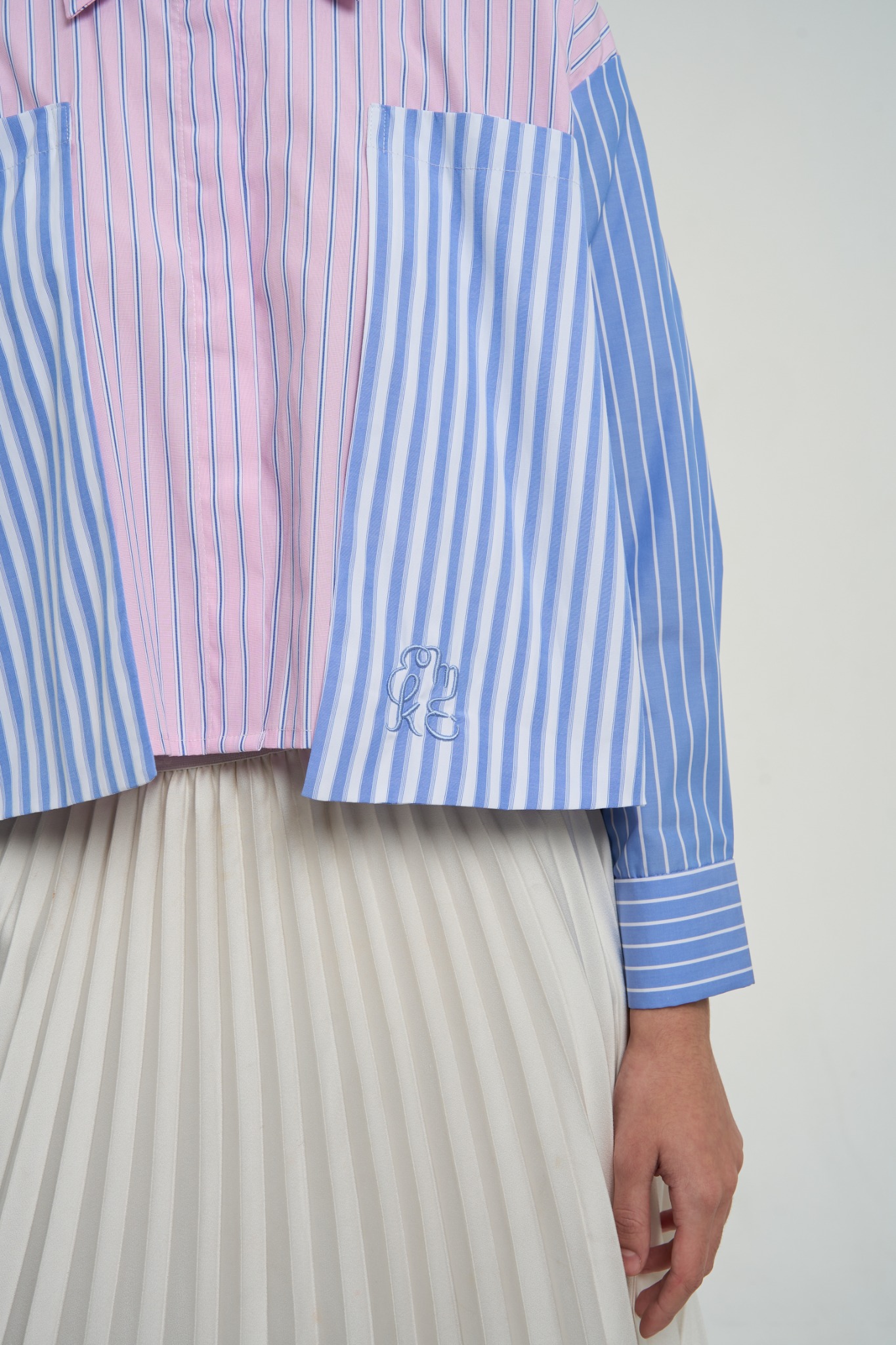 LILIANE BOXY TOP PINK BLUE - KAMI