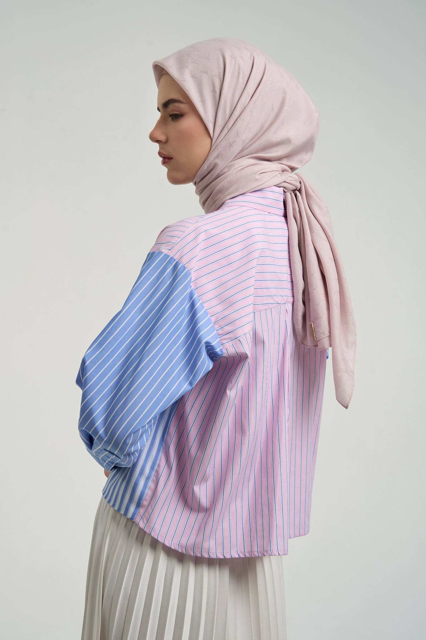 LILIANE BOXY TOP PINK BLUE - KAMI