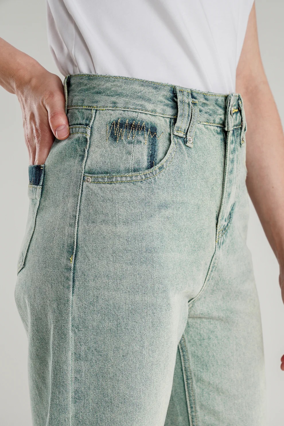 ELISE DENIM PANTS LIGHT BLUE - BENANG JARUM