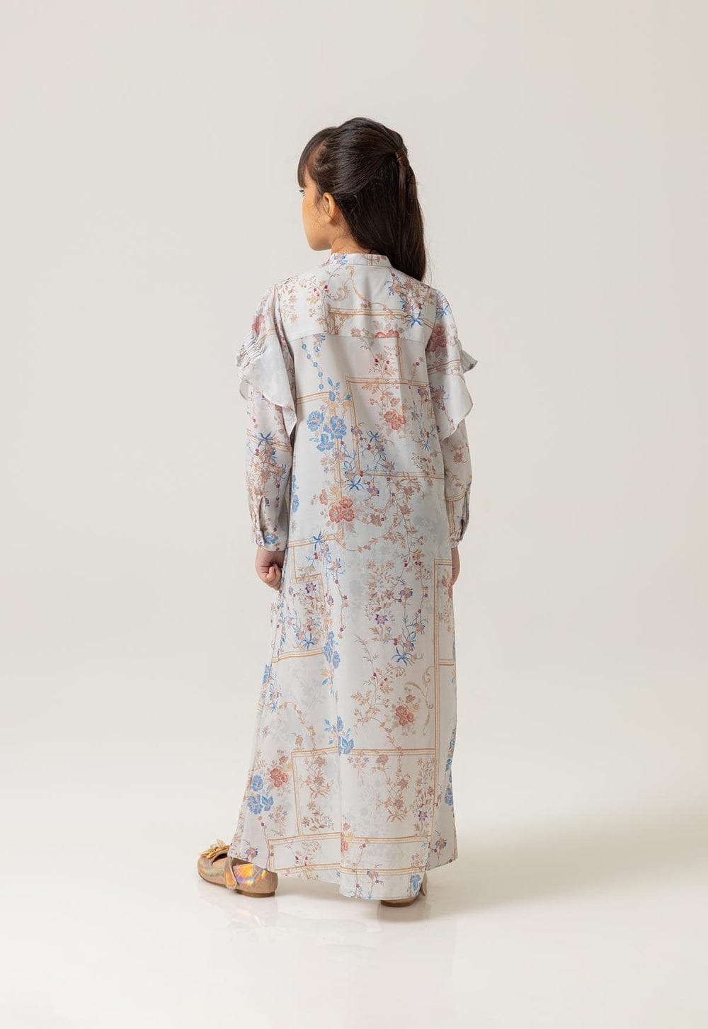 LYLA DRESS GIRL WARM GREY - RIA MIRANDA