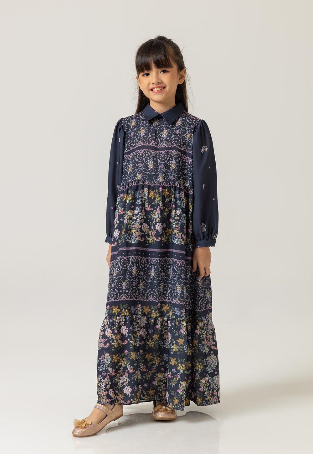 NERA DRESS GIRL CHARCOAL - RIA MIRANDA