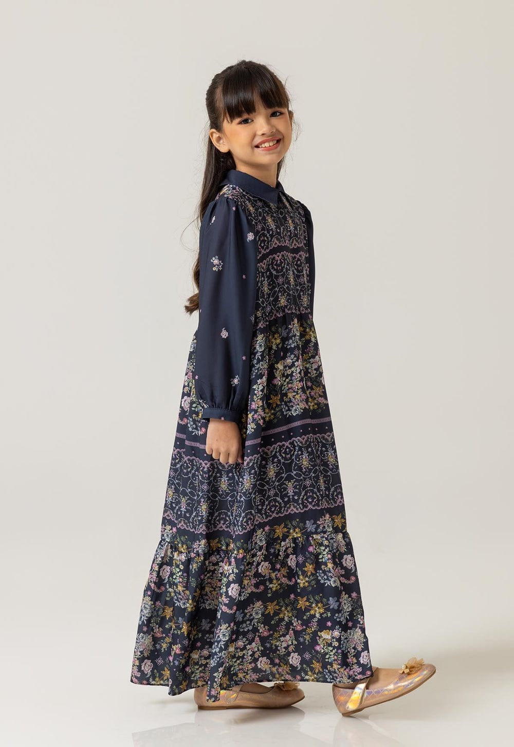 NERA DRESS GIRL CHARCOAL - RIA MIRANDA