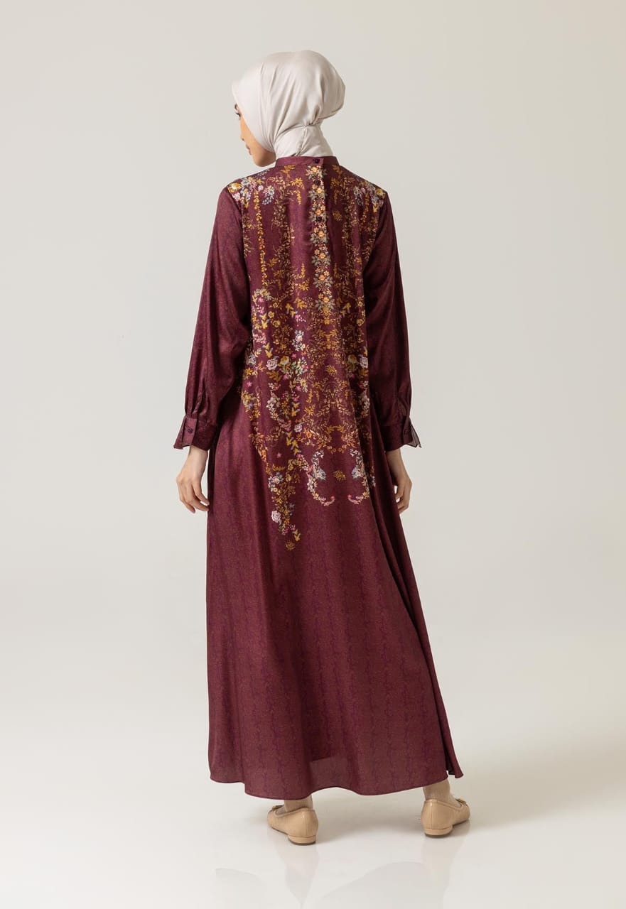 GAMARIA DRESS BURGUNDY - RIA MIRANDA