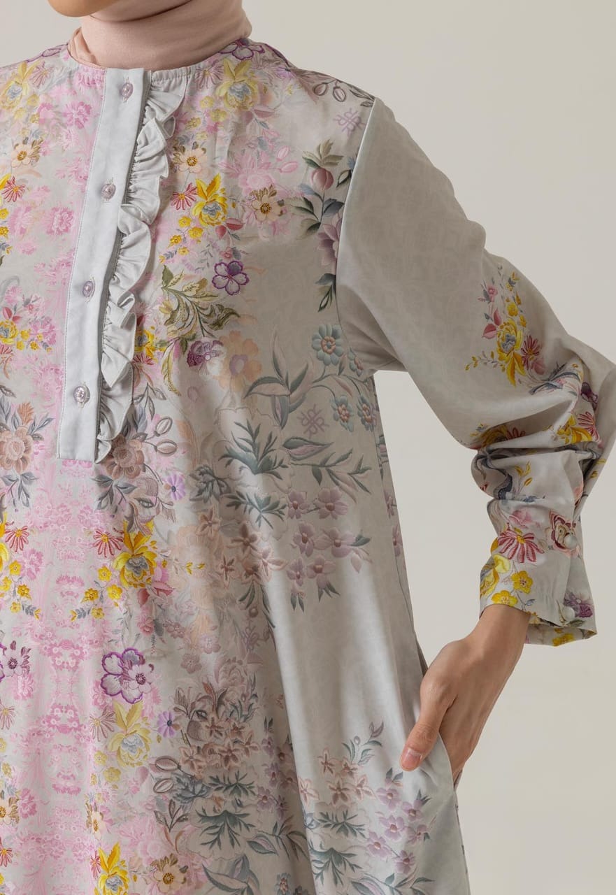 NERINE DRESS WARM GREY - RIA MIRANDA